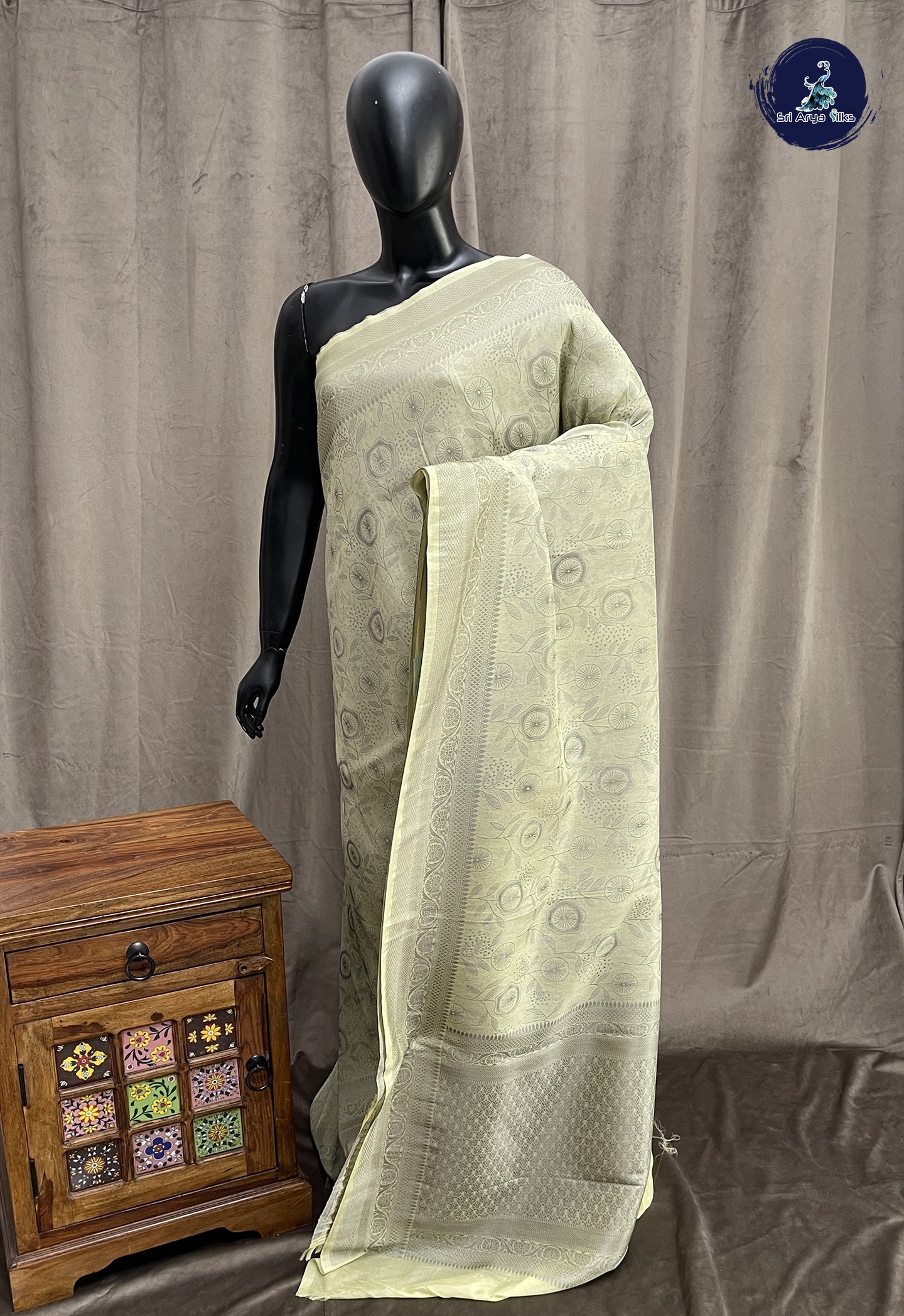Pastel Green Banarasi Saree