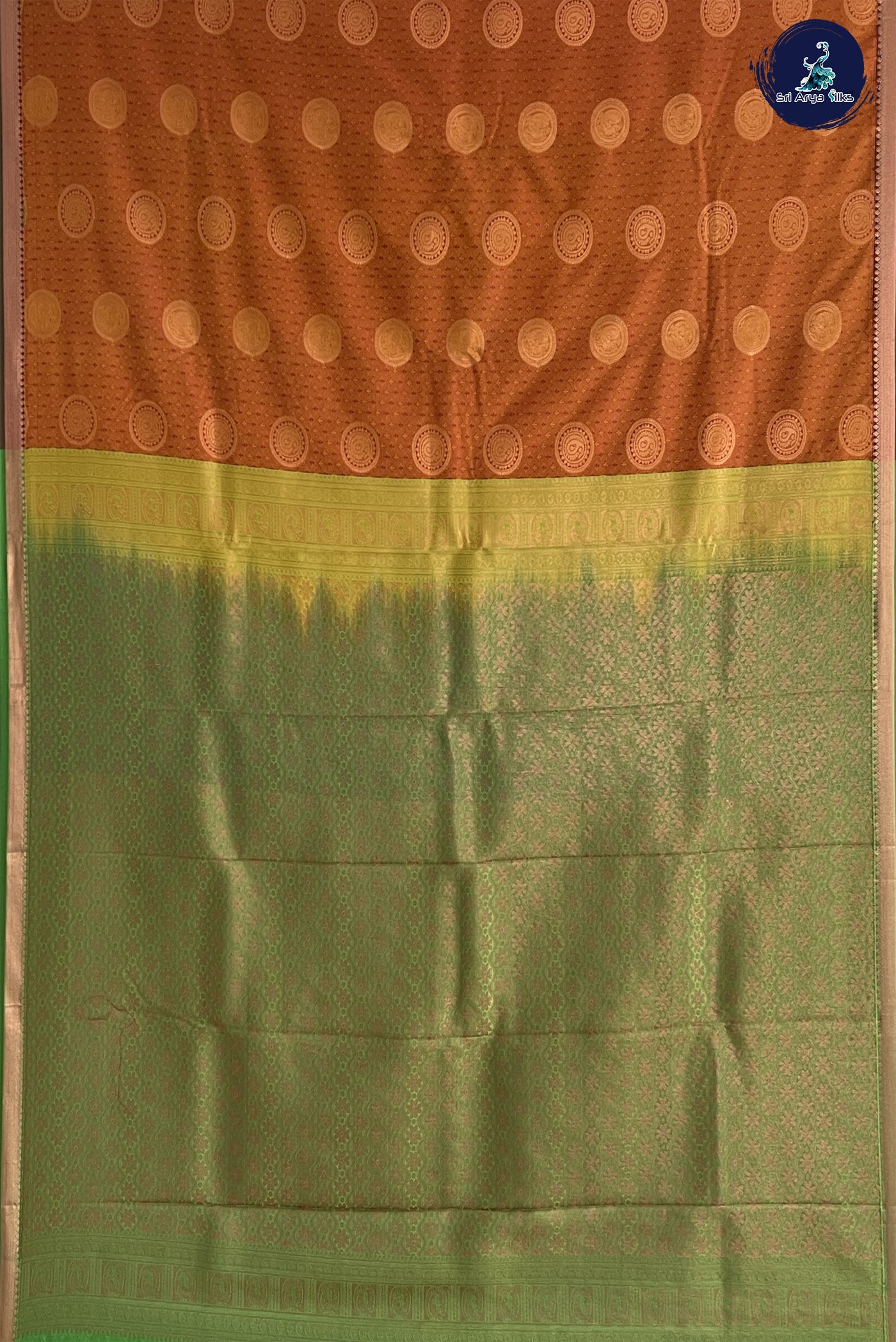 Honey Brown  Semi Silk Saree With Embossed Pattern