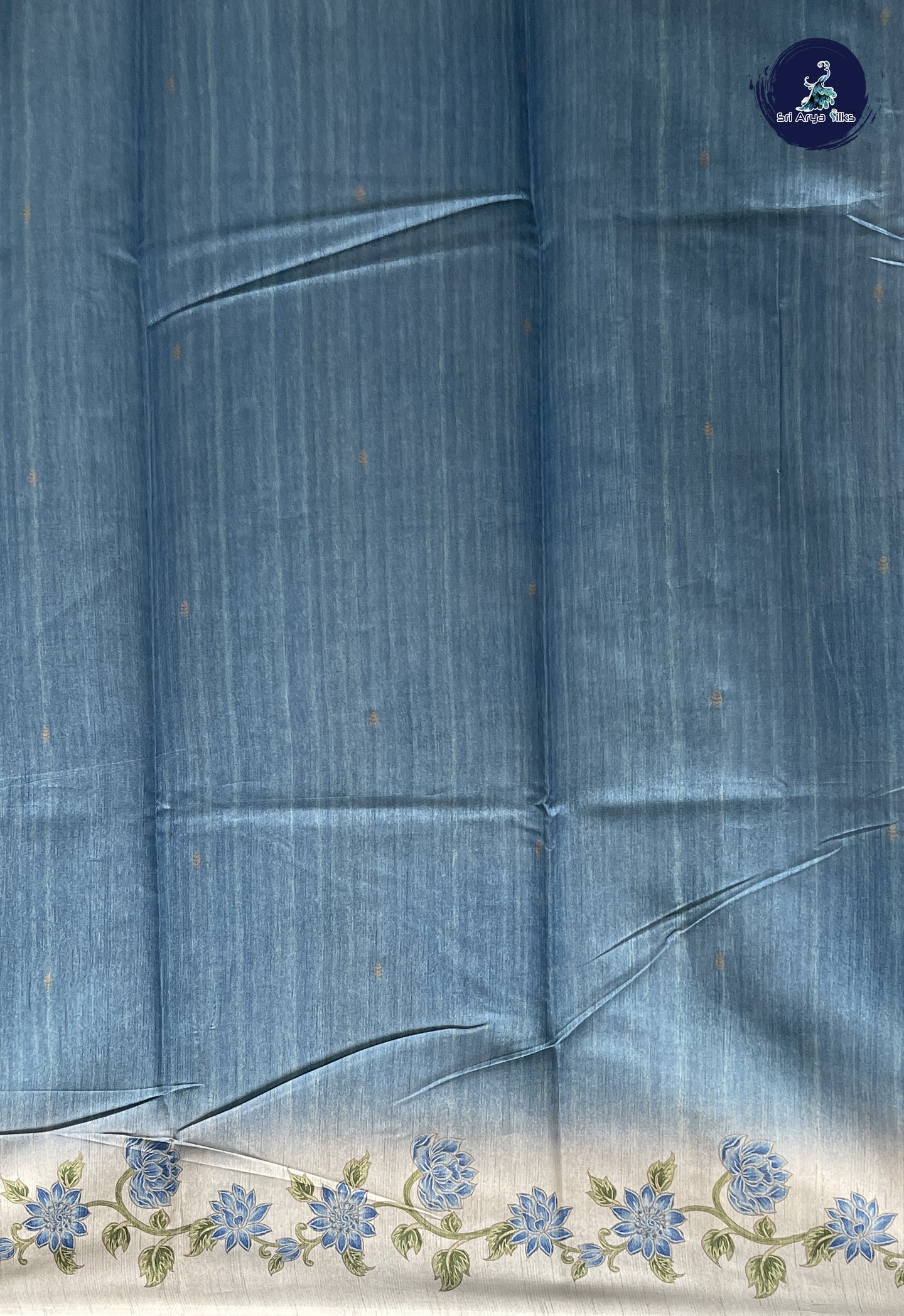 Ivory Raw Silk Saree With Printed Pattern