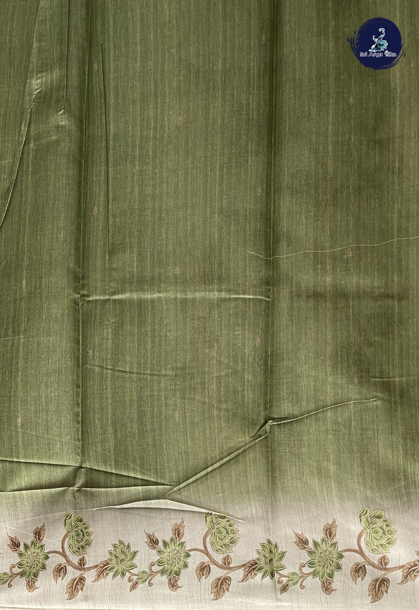 Ivory Raw Silk Saree With Printed Pattern