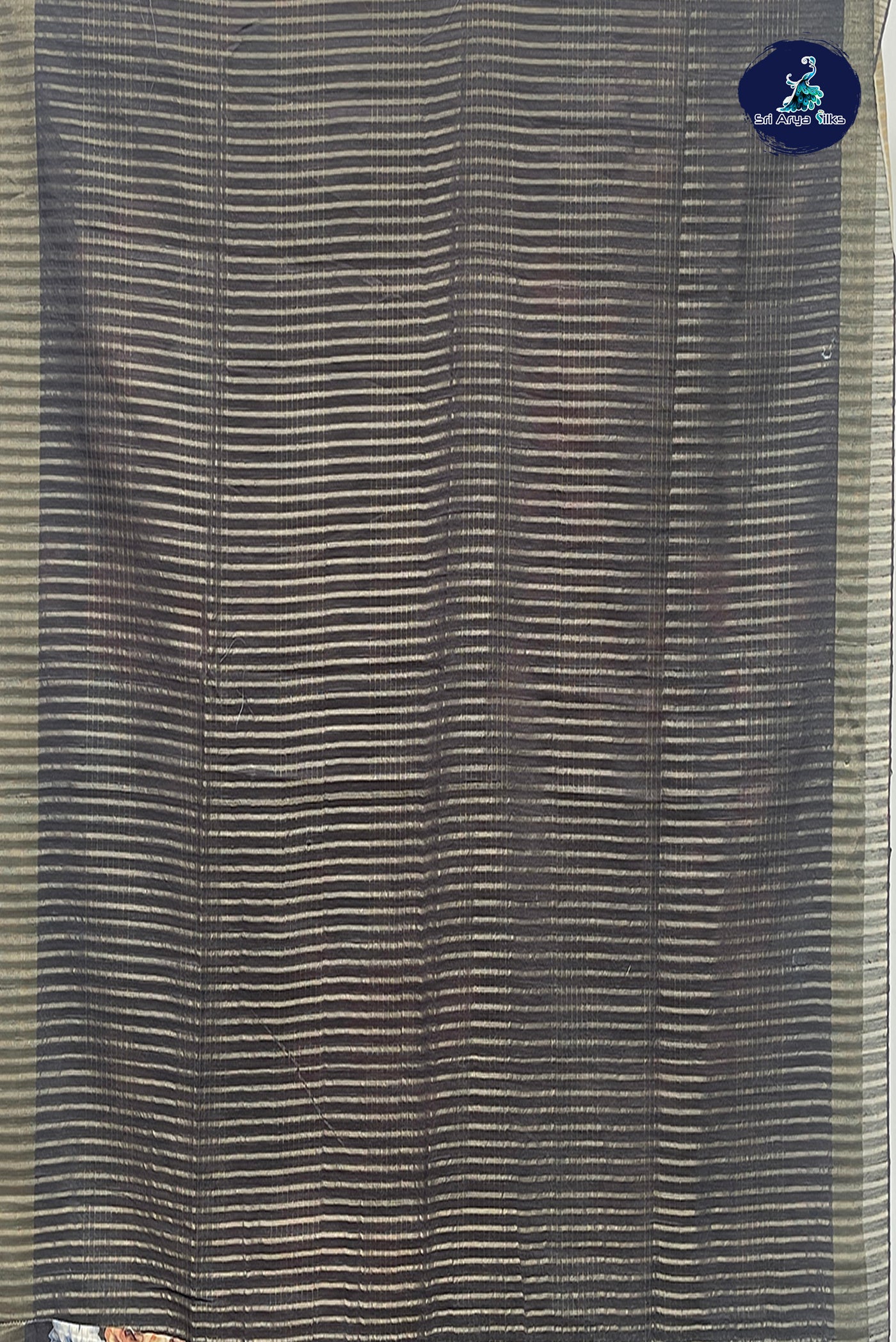 Black Matka Silk With Printed Pattern
