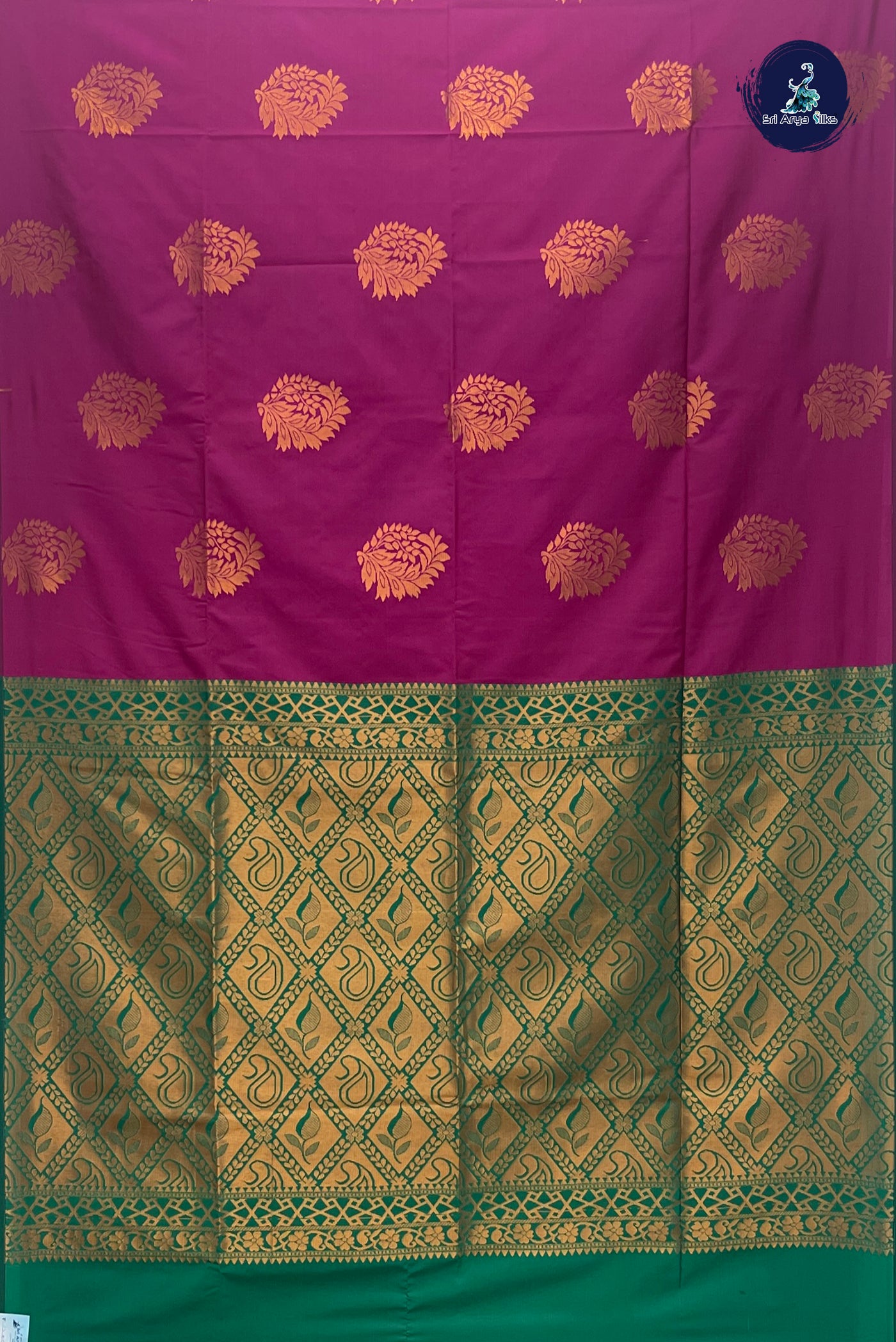 BeetRoot Shade Semi Silk Saree With Zari Buttas Pattern