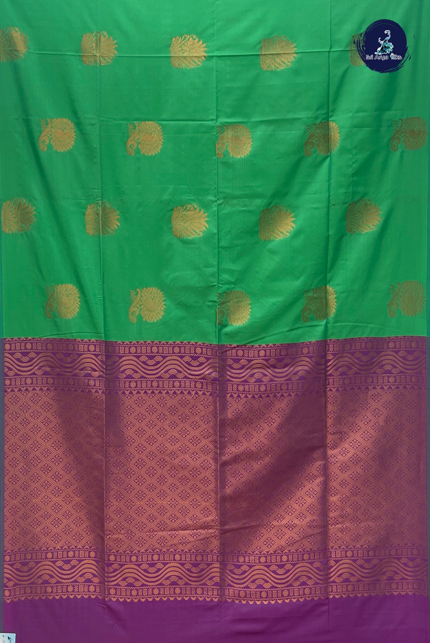 Light Green Semi Silk Saree With Zari Buttas Pattern