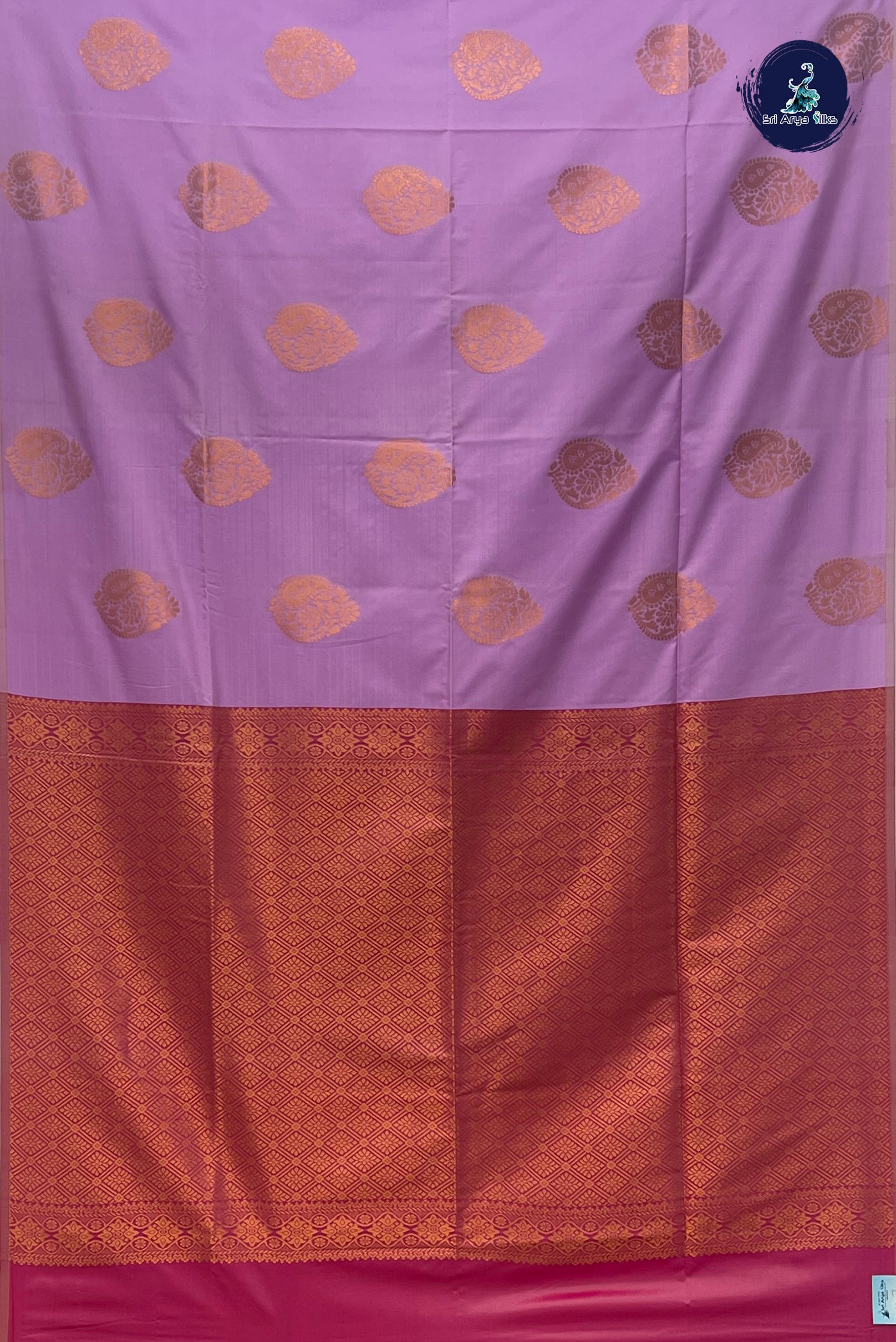 Mauve Pink Semi Silk Saree With Zari Buttas Pattern