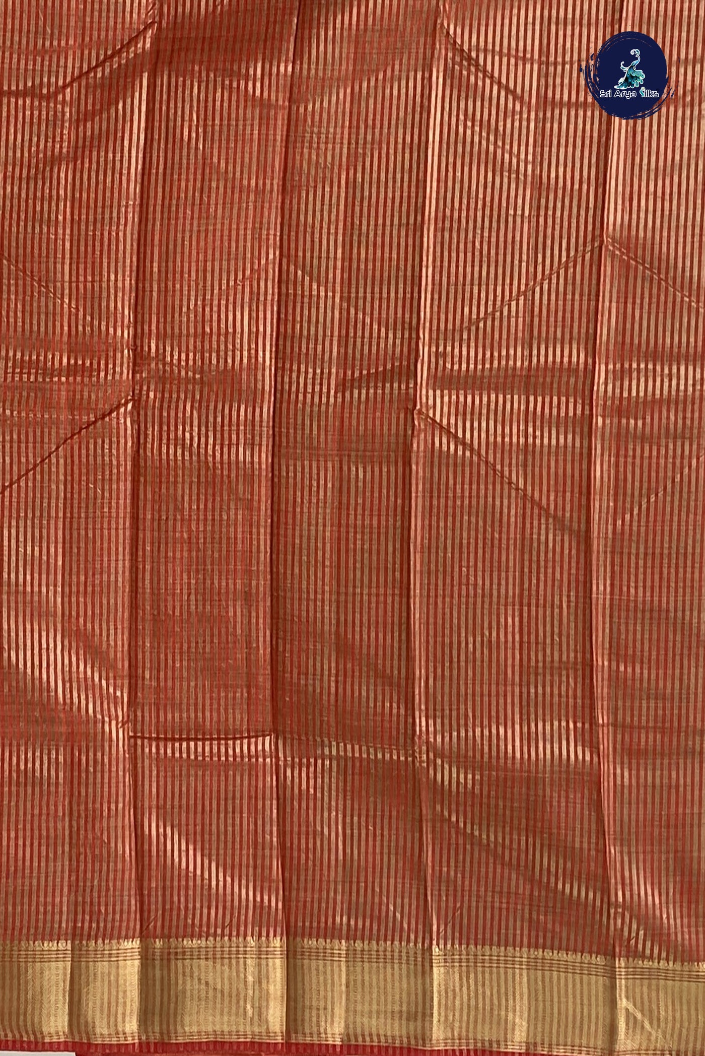 Pinkish Orange Semi Tussar Saree With Printed Pattern