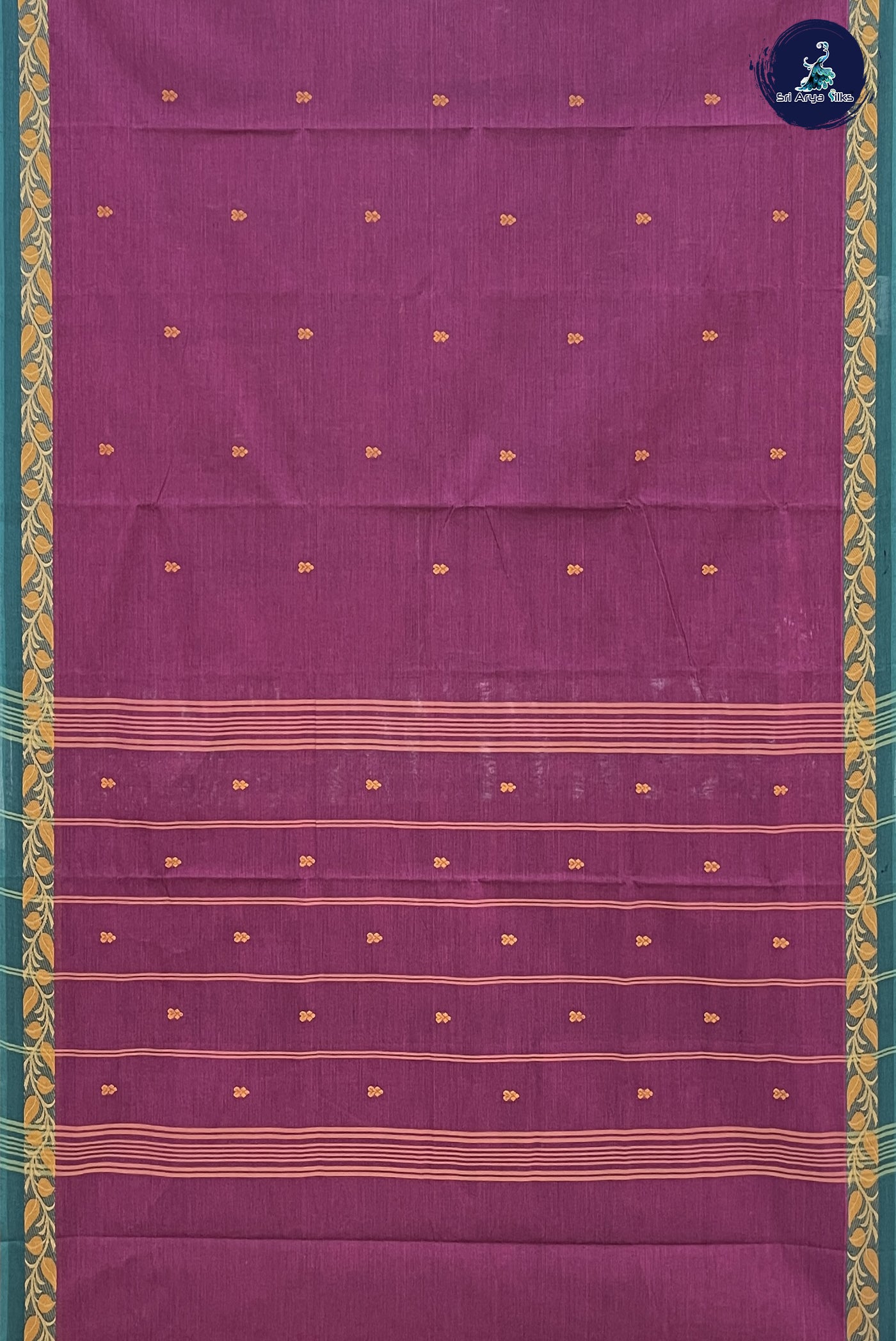 BeetRoot Shade Cotton Saree With Buttas Pattern