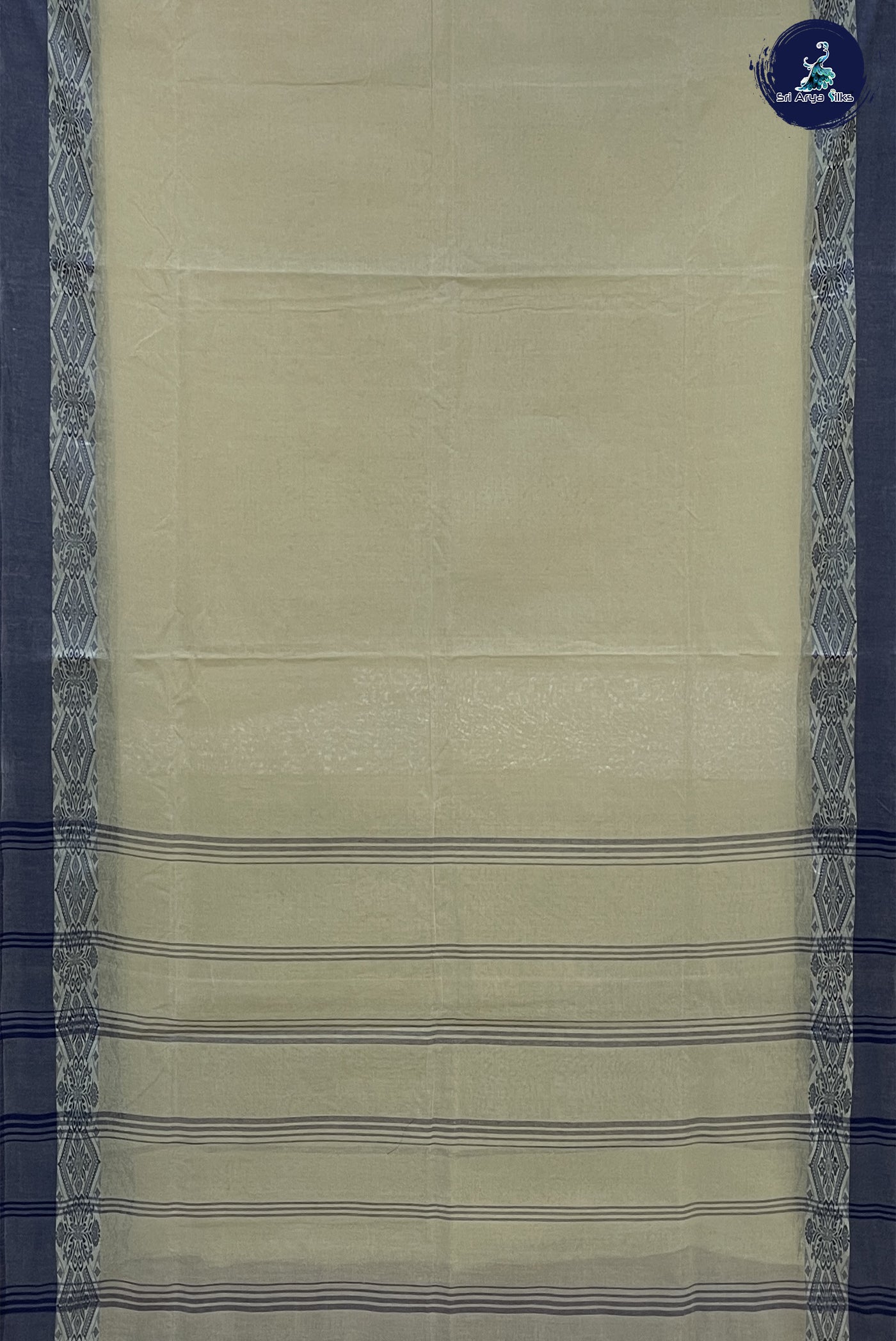 Camel Shade Cotton Saree With Plain Pattern
