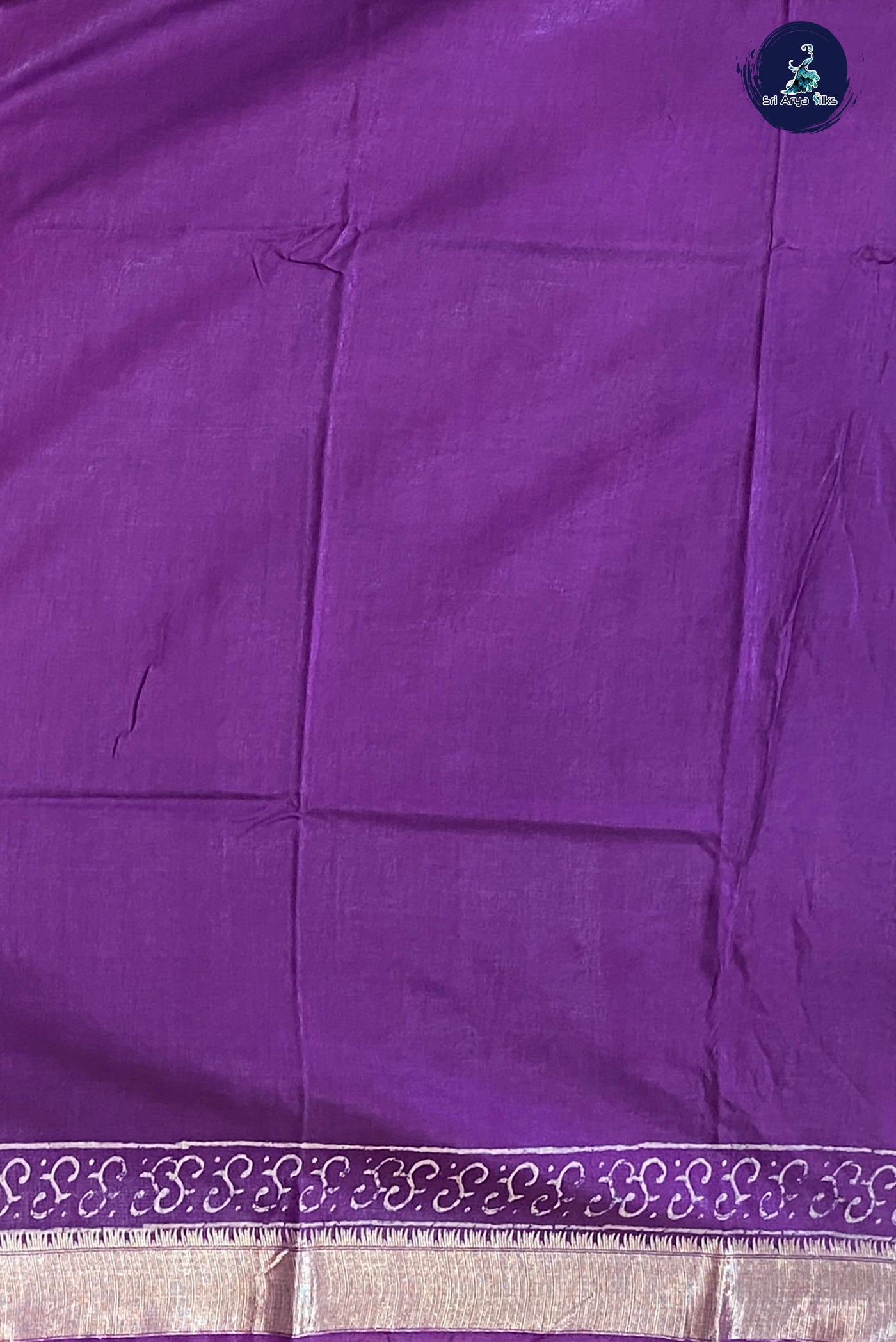 Purple Maheshwari Silk With Bagru Print Pattern