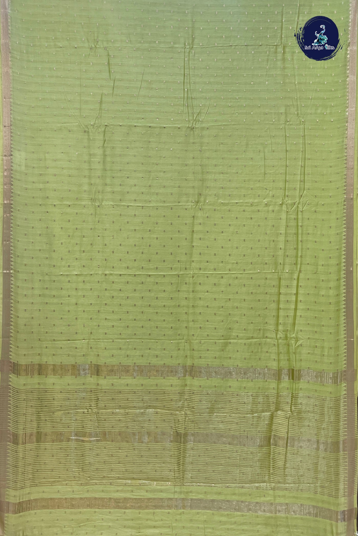 Elaichi Green Function Wear Saree With Zari Buttas Pattern