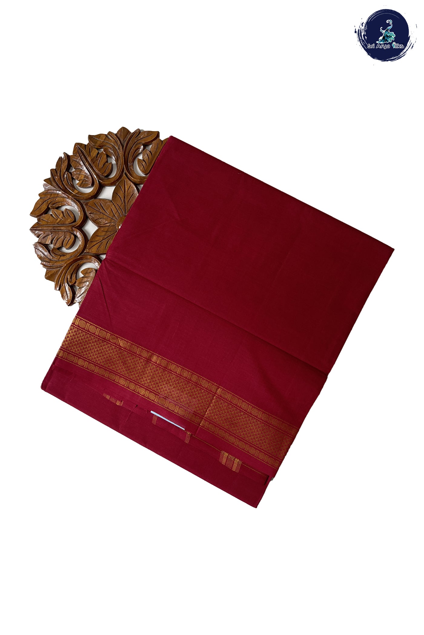 Arakku Chettinad Cotton Saree With Plain Pattern