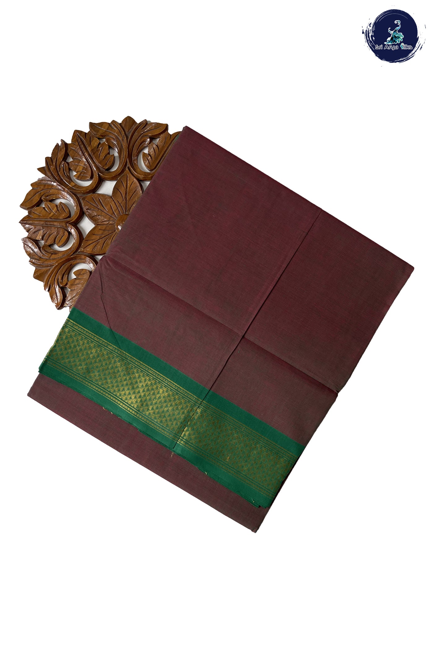 Manthulir Chettinad Cotton Saree With Plain Pattern