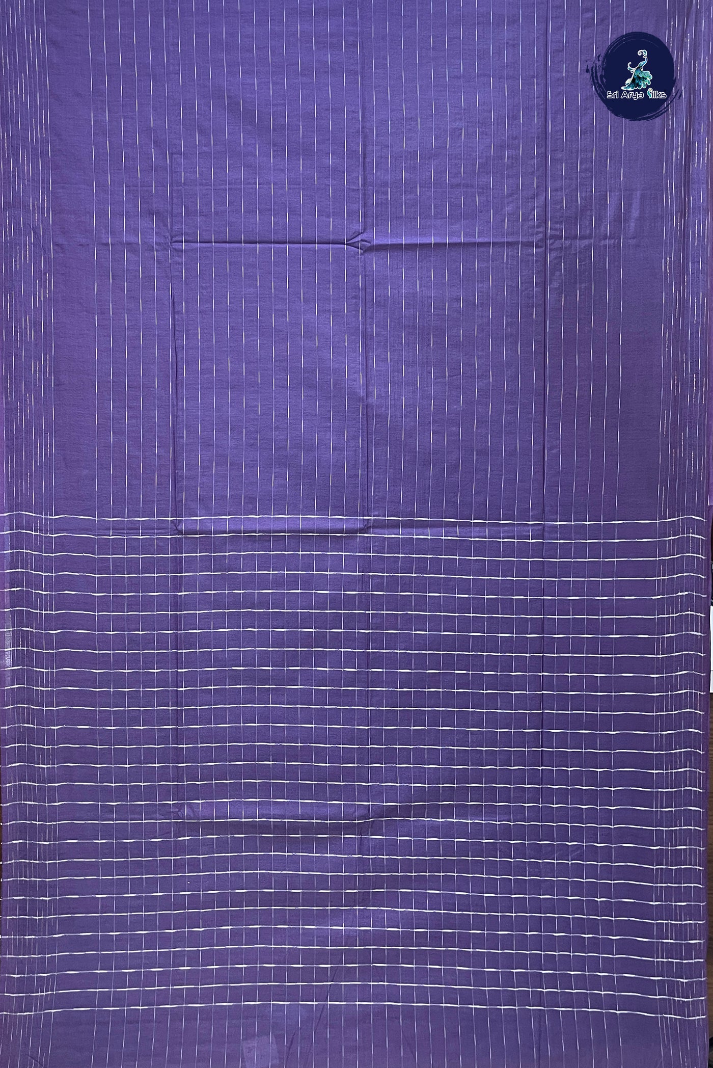 Lavender Tussar Saree With Stripes Pattern