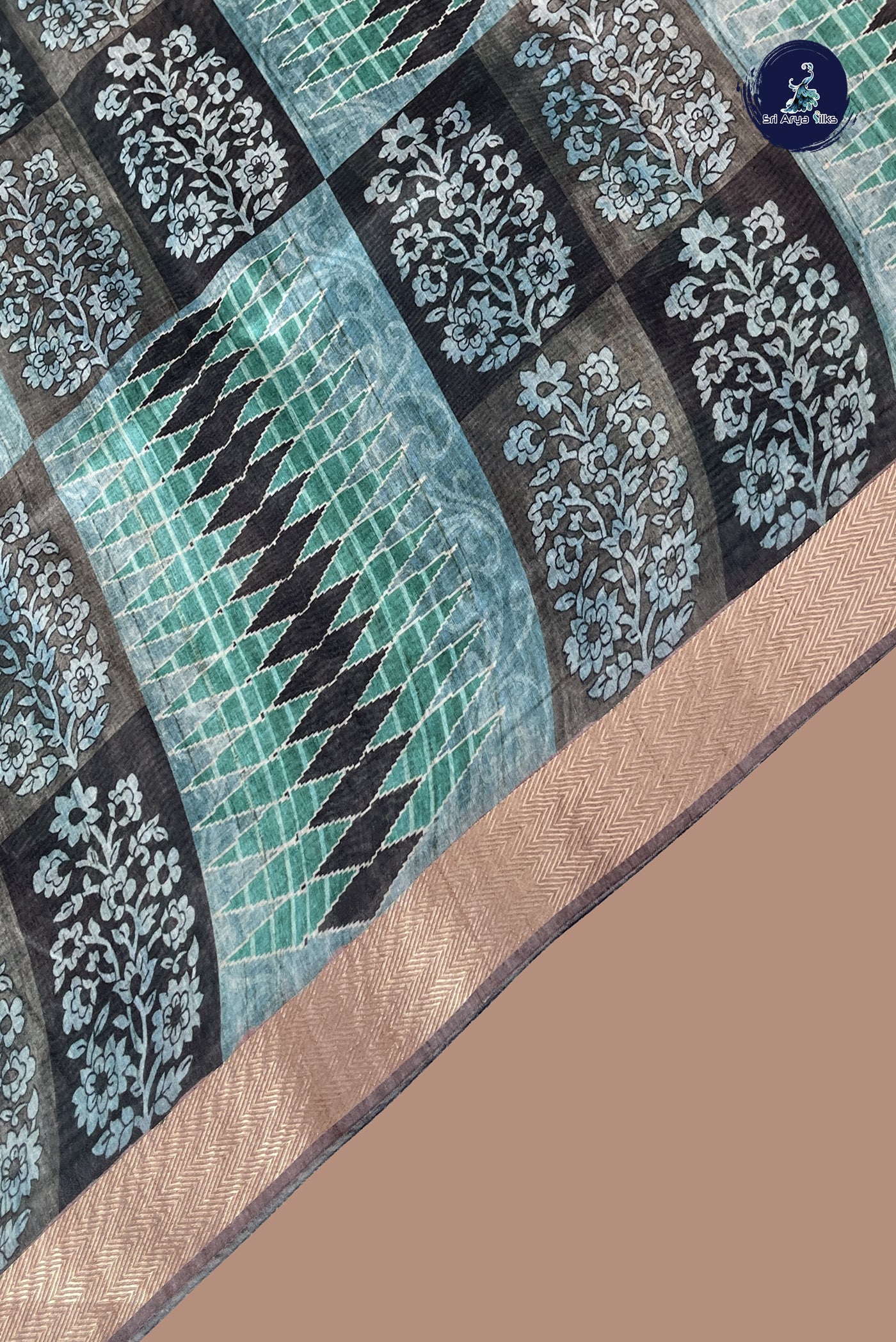 Multi Colour Tussar Saree With Printed Pattern