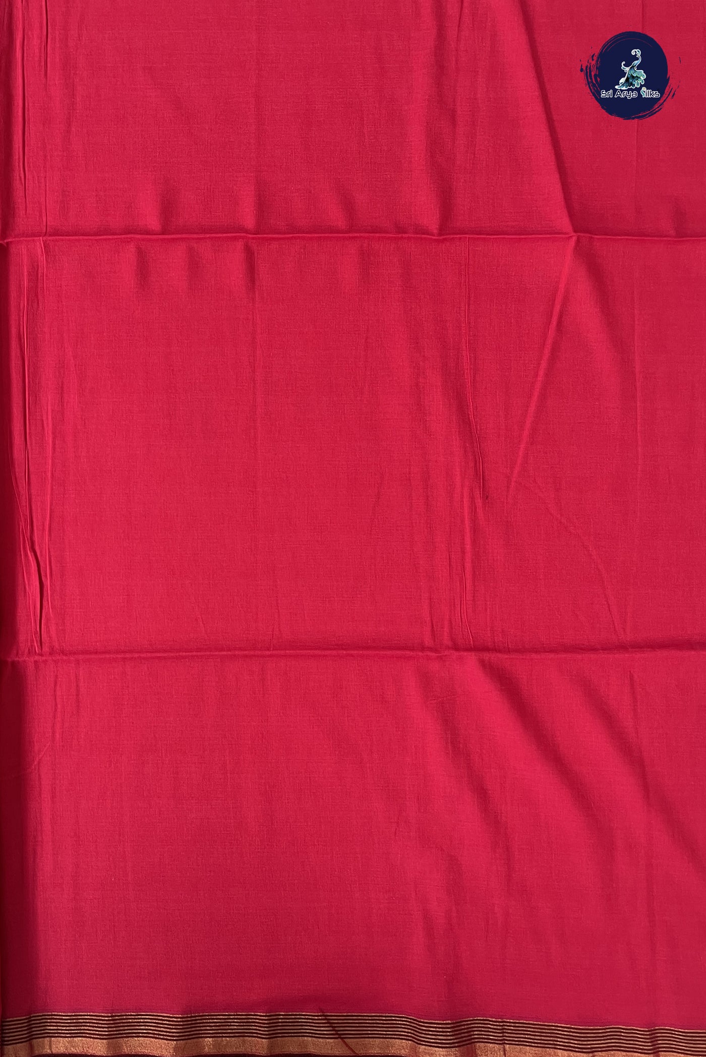 Dark Pink Linen Saree With Plain Pattern