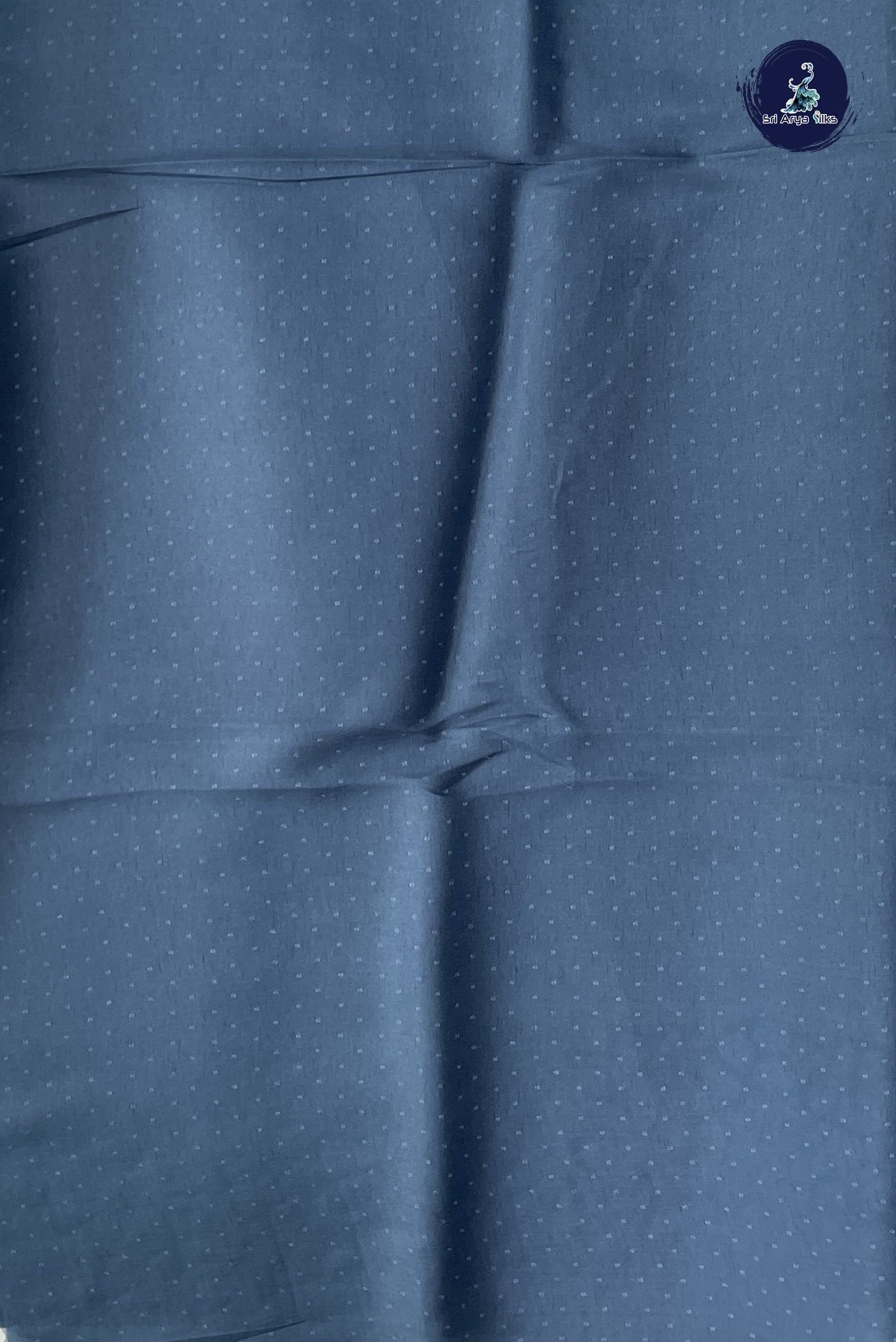 Sea Blue Semi Tussar Saree With Embroidery Pattern