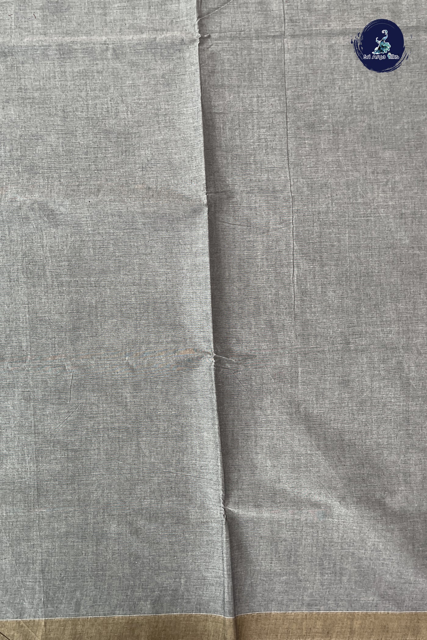 Grey Cotton Saree With Embossed Pattern