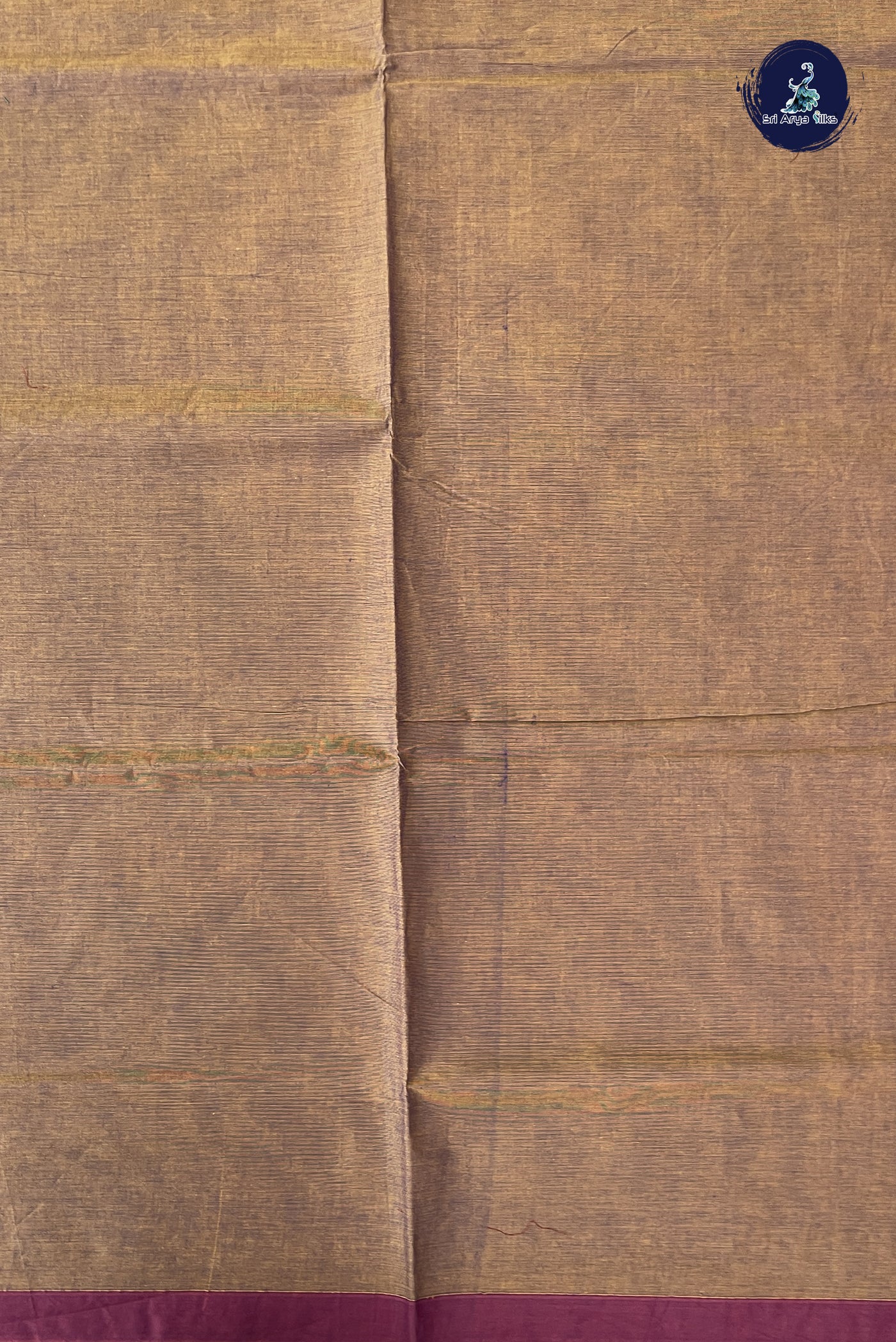 Mustard Cotton Saree With Embossed Pattern