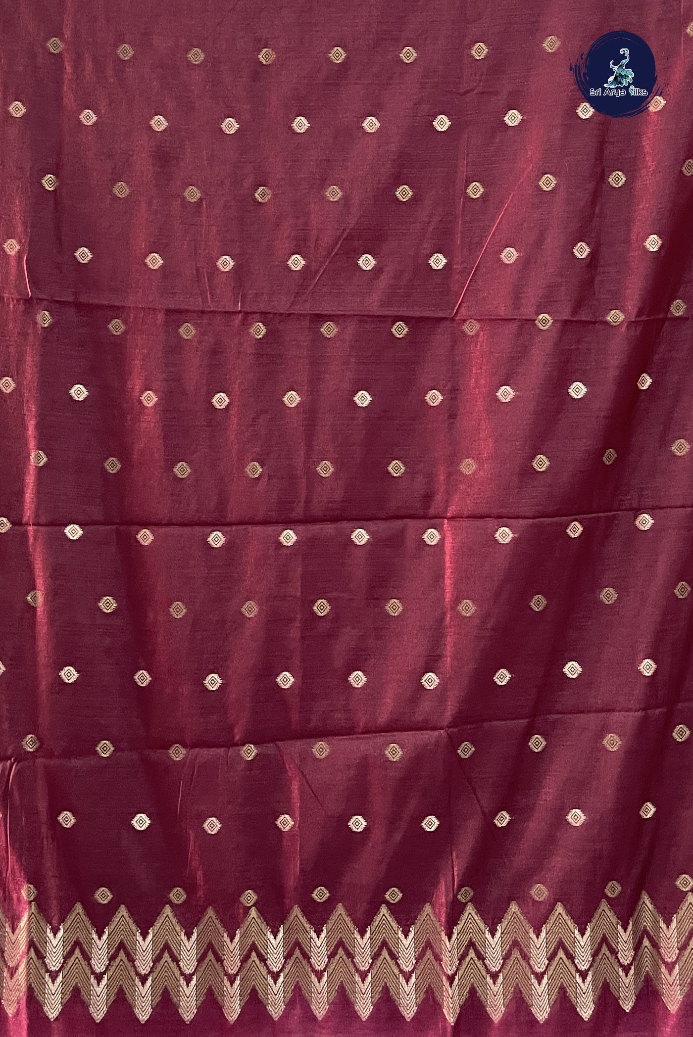 Dusty Pink Raw Silk Saree With Zari Buttas Pattern