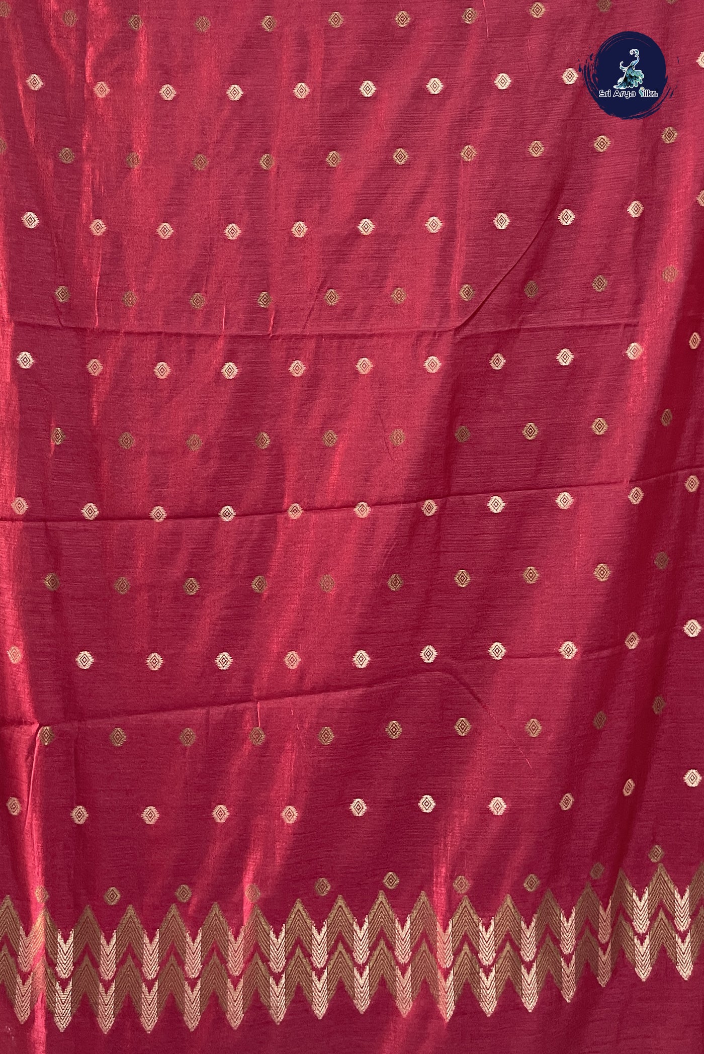 Chocolate Shade Raw Silk Saree With Zari Buttas Pattern