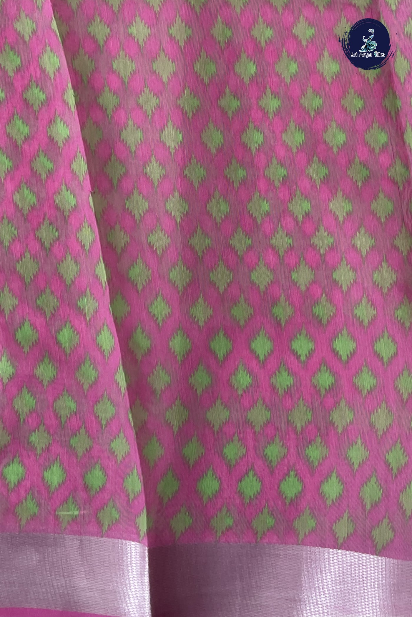 Green Chanderi Saree with Printed Pattern