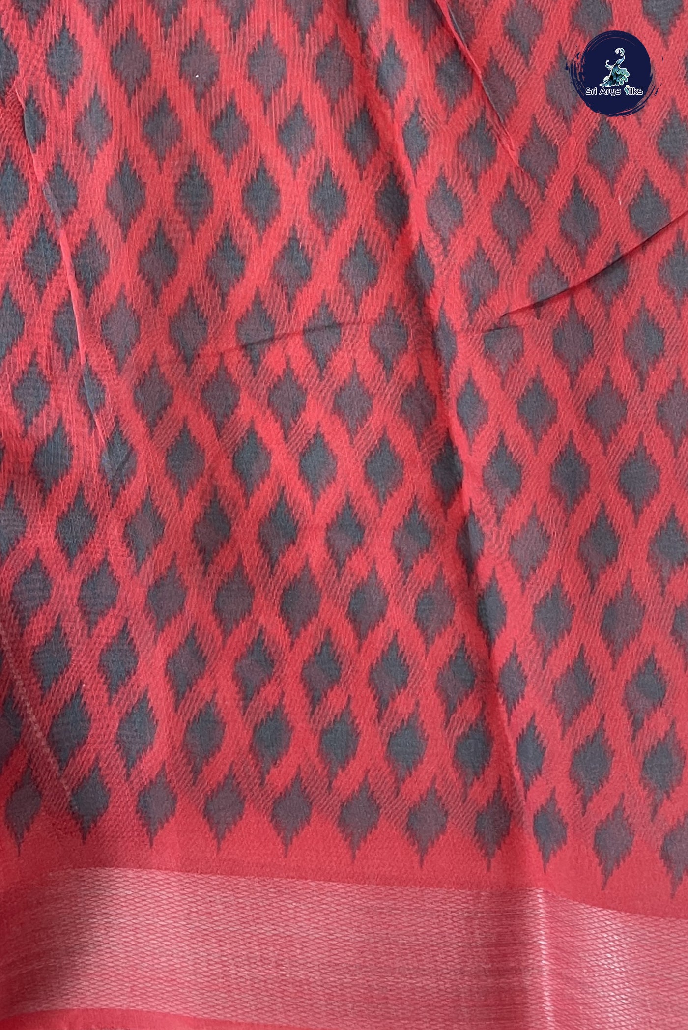 Grey Chanderi Saree With Printed Pattern