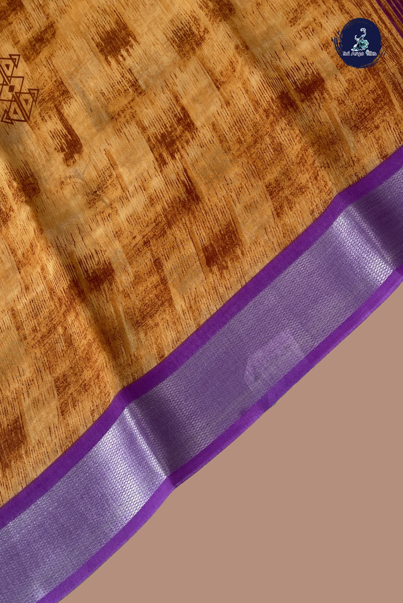 Brown Chanderi Saree With Printed Pattern