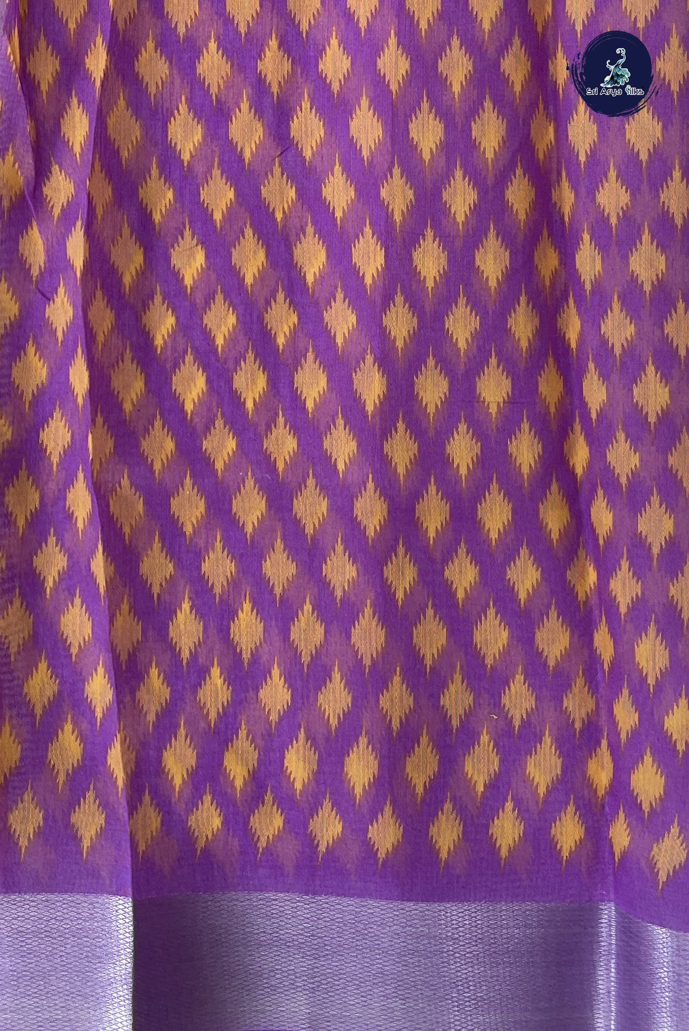 Brown Chanderi Saree With Printed Pattern