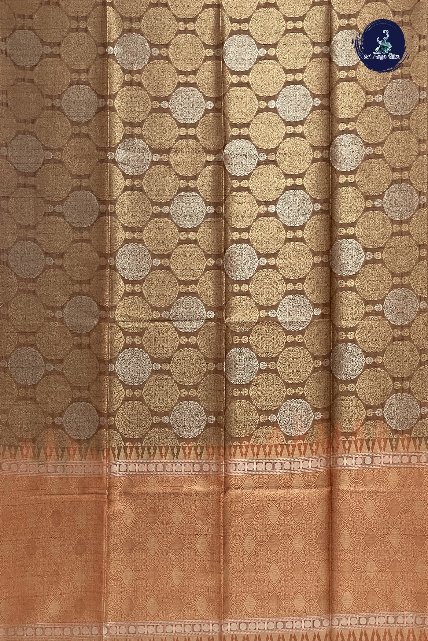 Chocolate Shade Raw Silk Saree With Jacquard Pattern