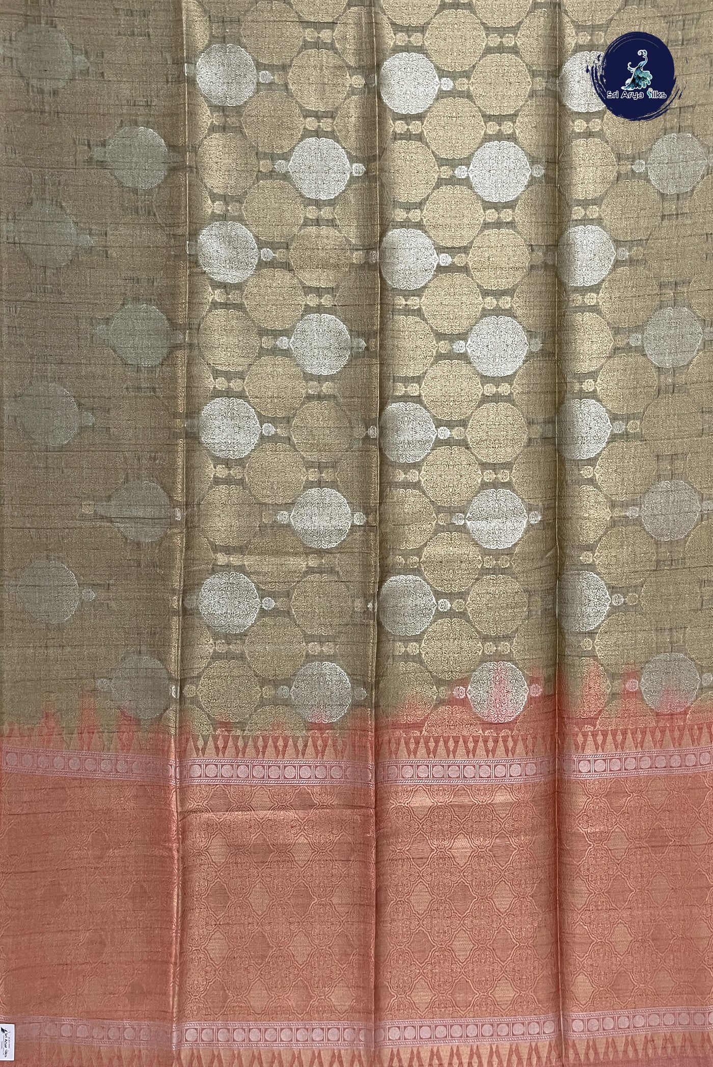 Pastel Green Raw Silk Saree With Jacquard Pattern