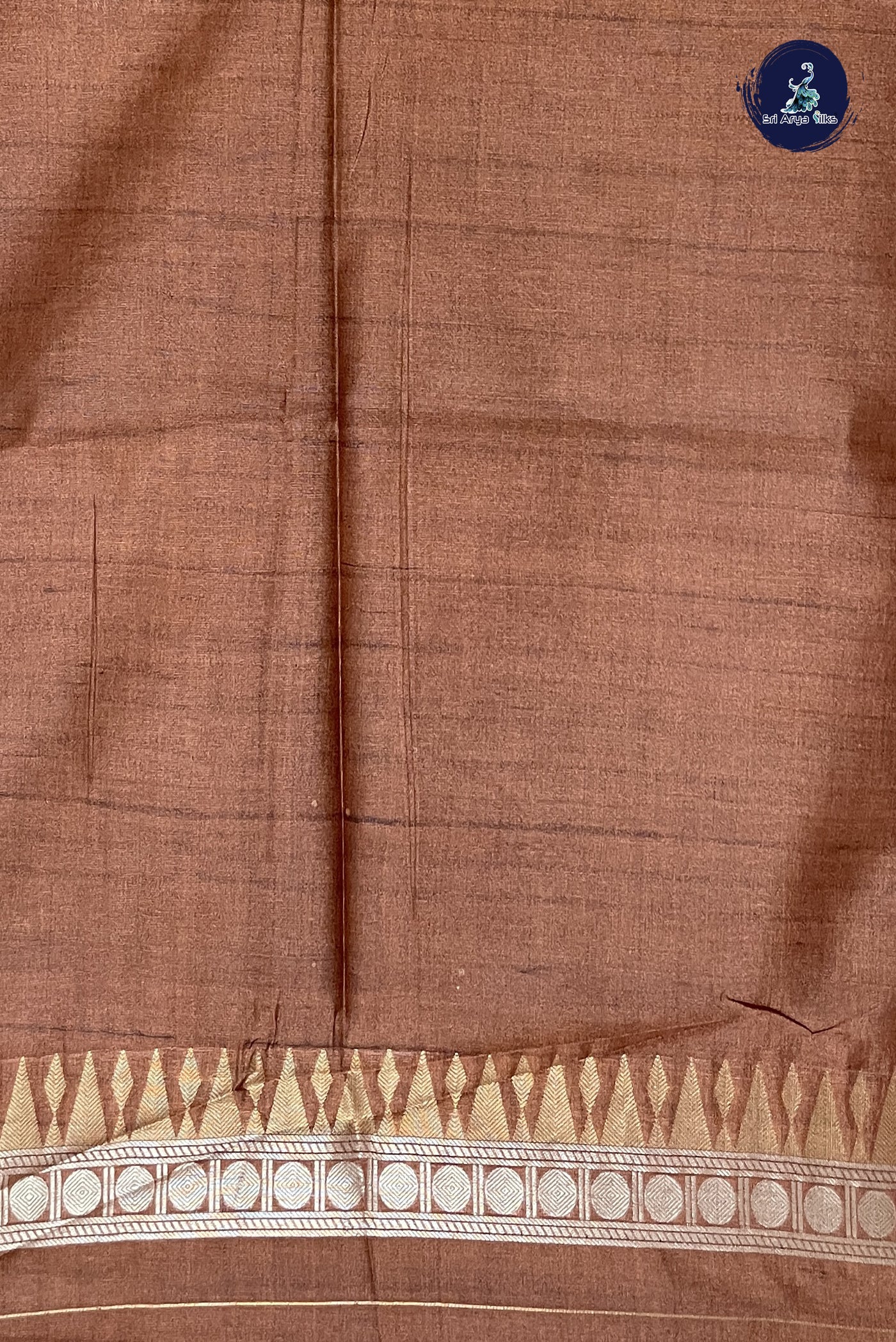 Light Brown Raw Silk Saree With Jacquard Pattern