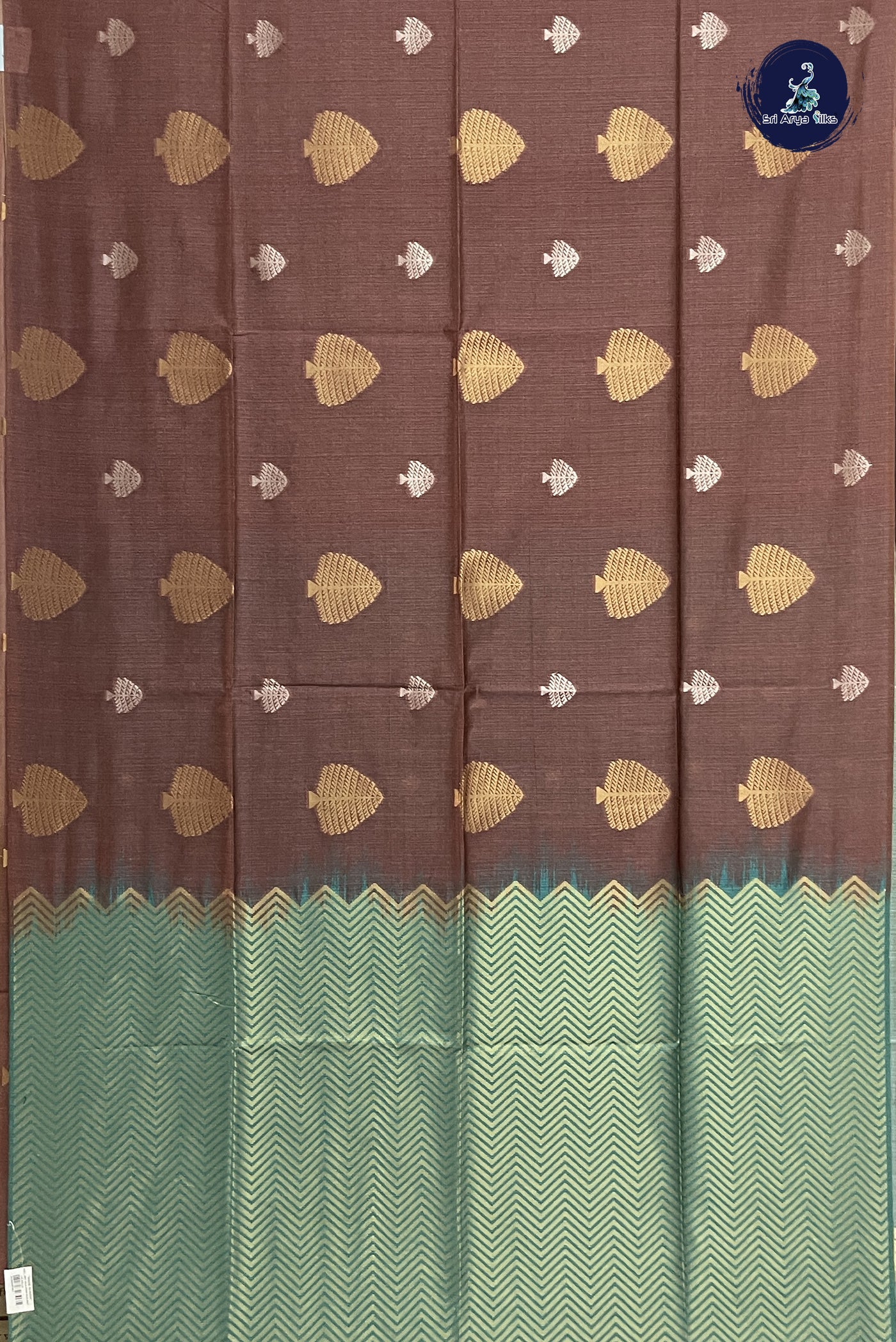 Brown Art Silk Saree With Zari Buttas Pattern