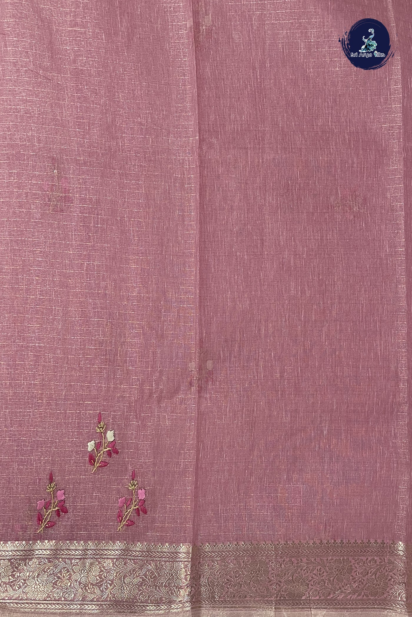 Lotus Pink Tissue Banarasi Saree With Embroidery Pattern