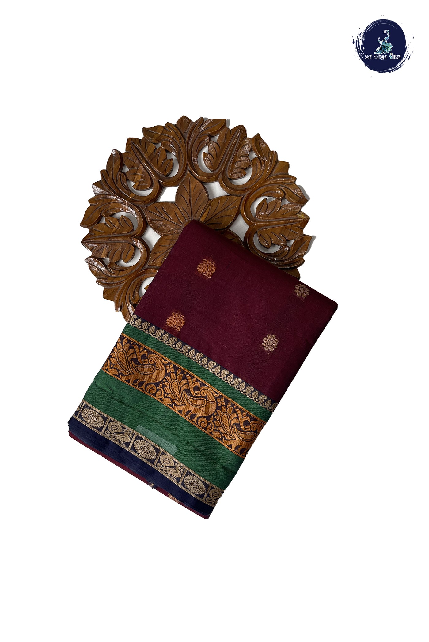 Arakku Kanchi Cotton Saree With Buttas Pattern