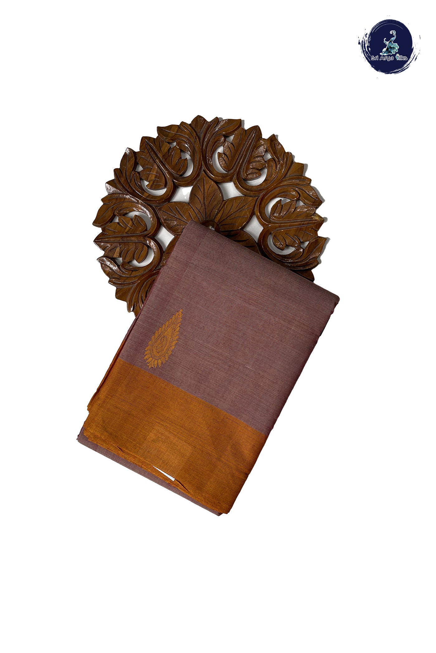 Dual Tone Brown Kanchi Cotton Saree With Buttas Pattern