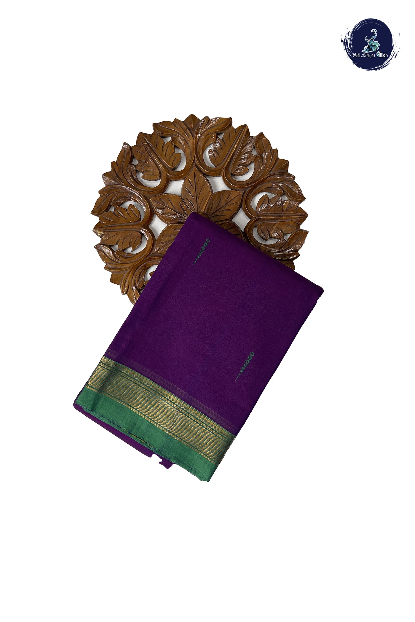 Dual Tone Violet Kanchi Cotton Saree With Buttas Pattern