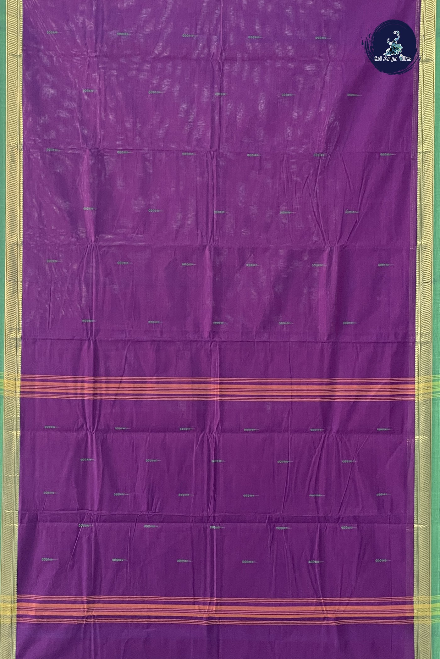 Dual Tone Violet Kanchi Cotton Saree With Buttas Pattern