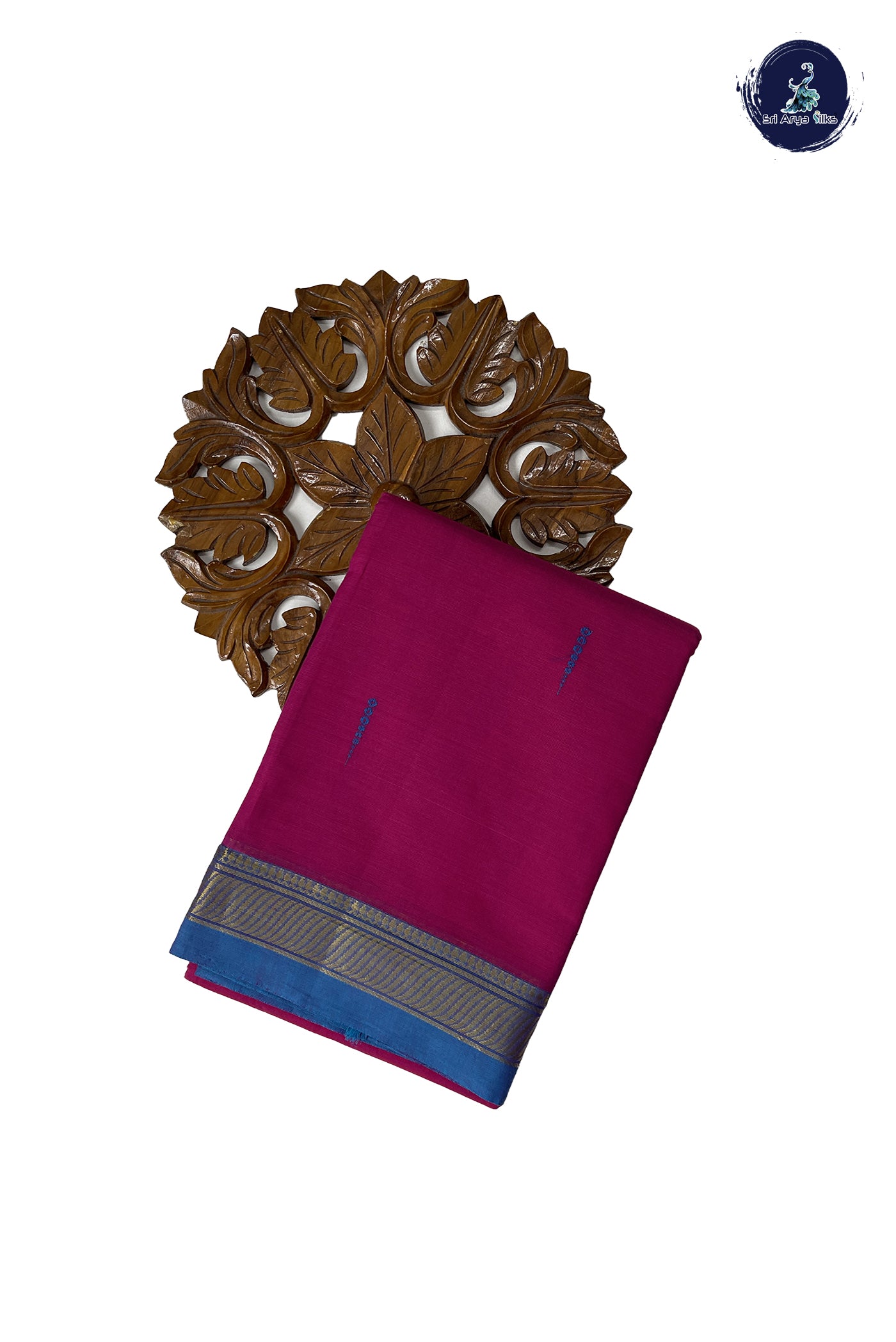 Rani Pink Kanchi Cotton Saree With Buttas Pattern