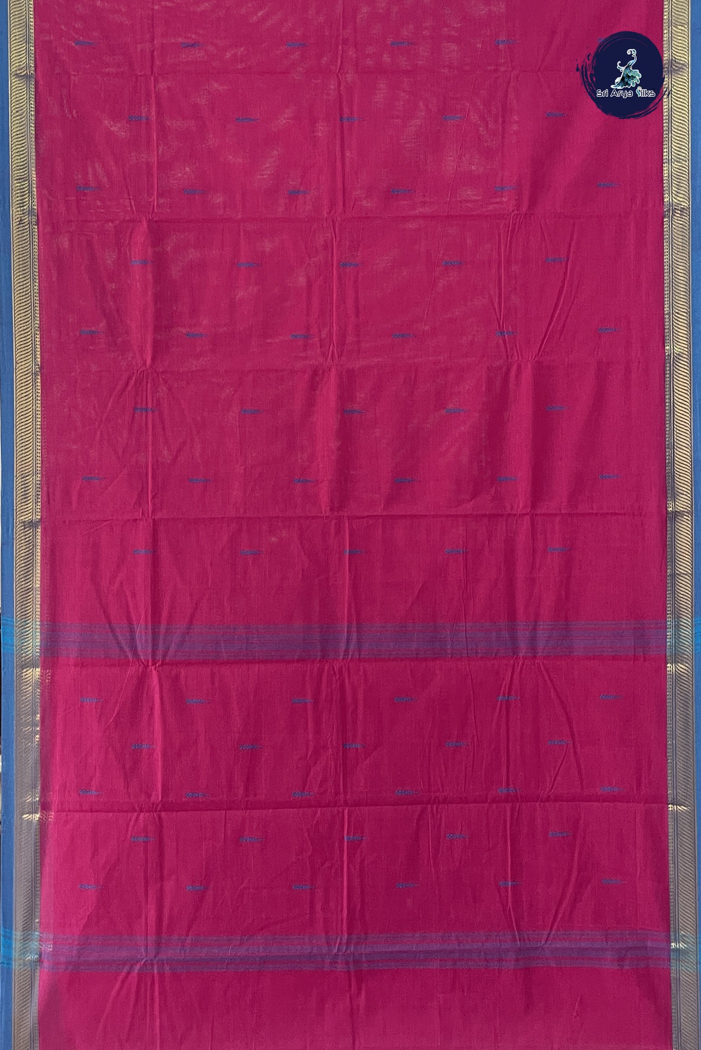 Rani Pink Kanchi Cotton Saree With Buttas Pattern