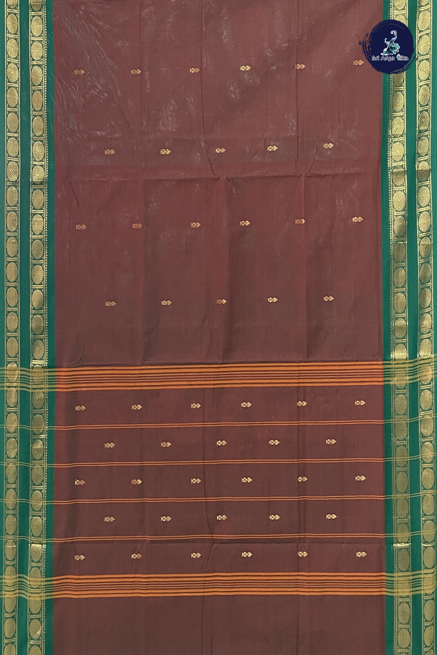 Manthulir Chettinad Cotton Saree With Zari Buttas Pattern