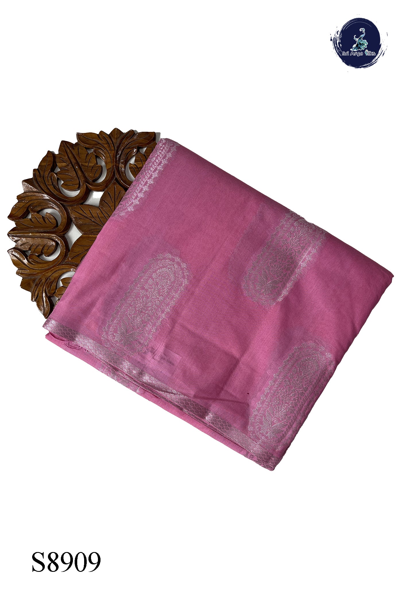 Pink Raw Silk Saree With Zari Buttas Pattern