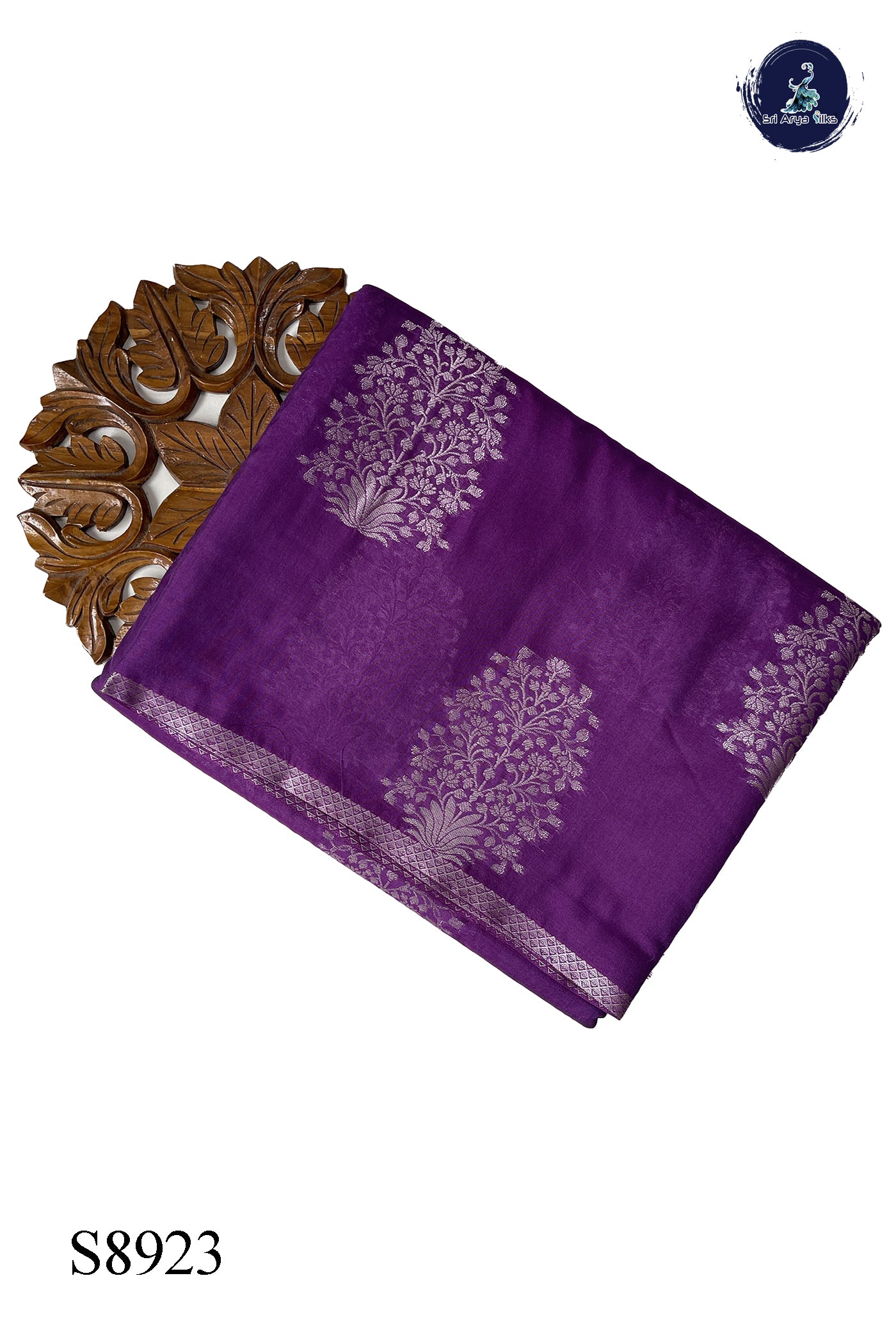 Purple Katan Silk With Zari Buttas Pattern