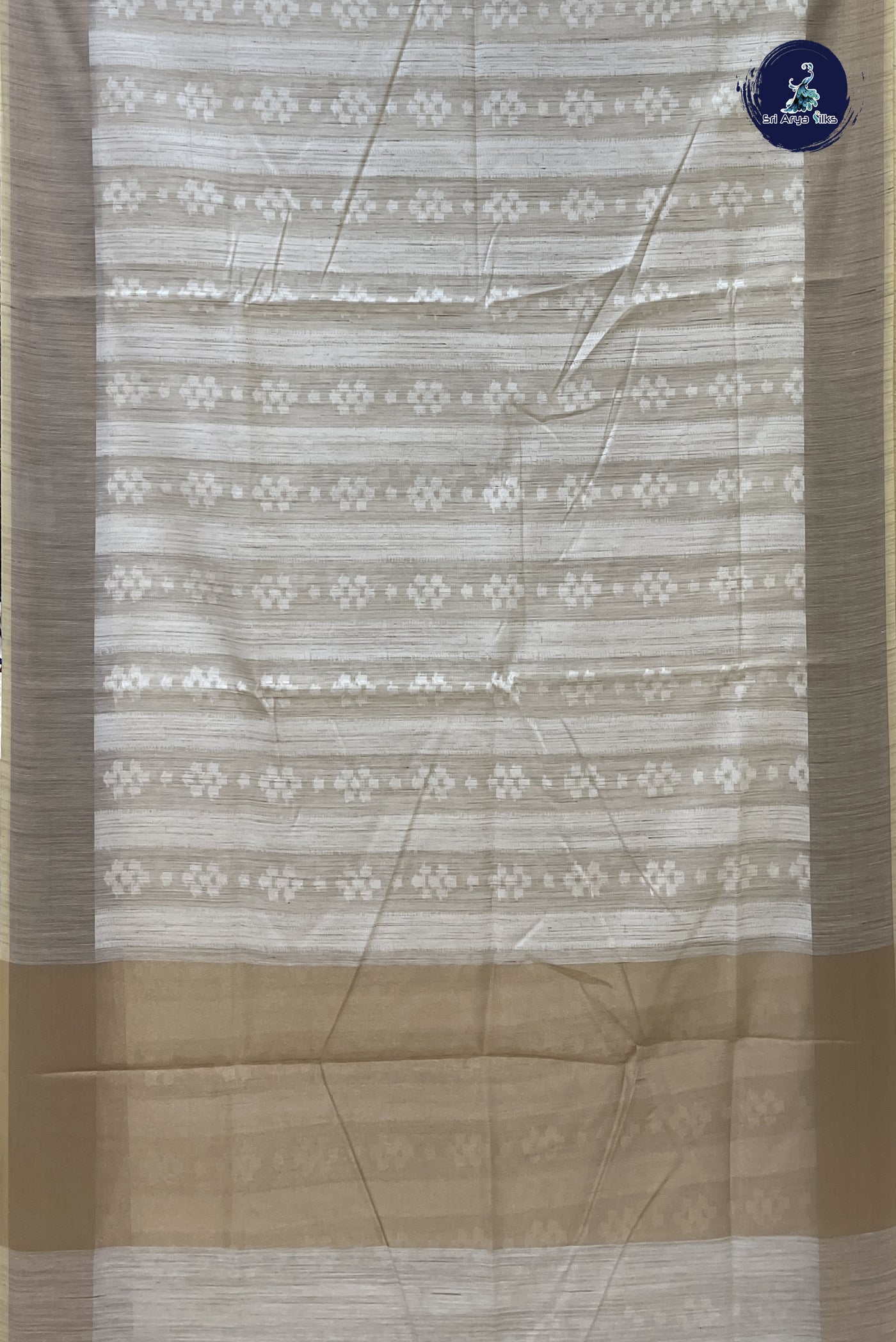 Ivory Kota Chanderi Saree With Jamdani Work Pattern