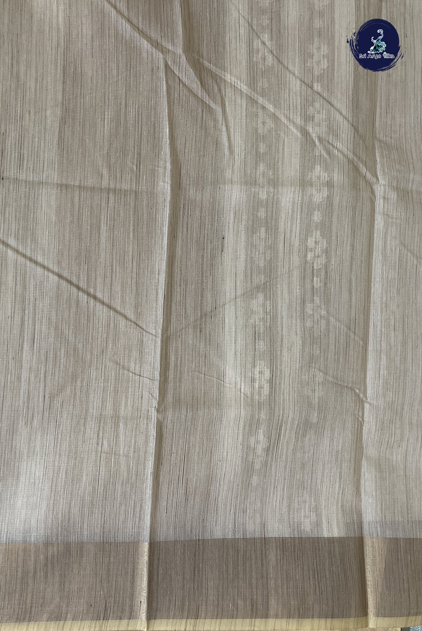 Ivory Kota Chanderi Saree With Jamdani Work Pattern