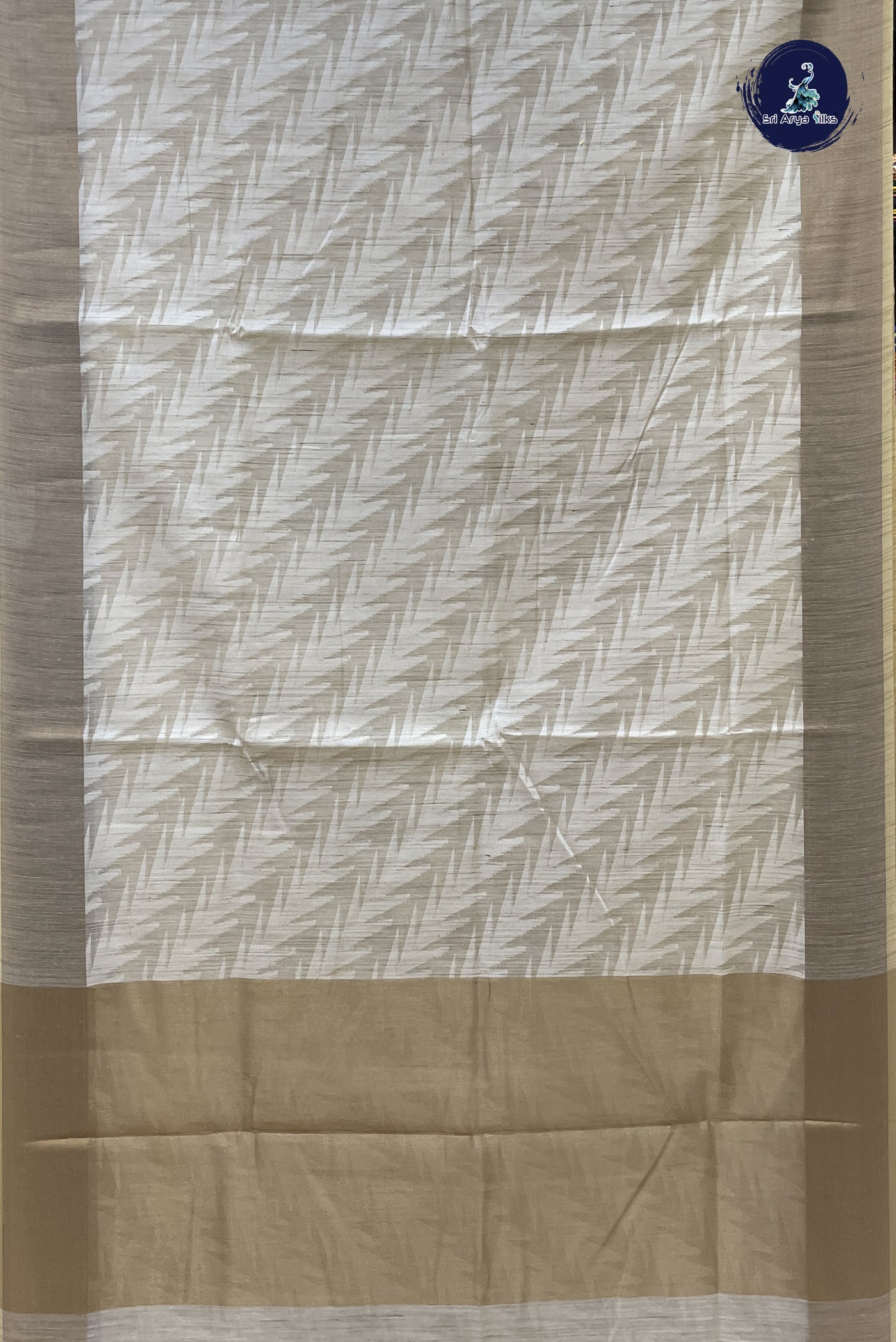 Ivory Kota Chanderi Saree With Jamdani Work Pattern