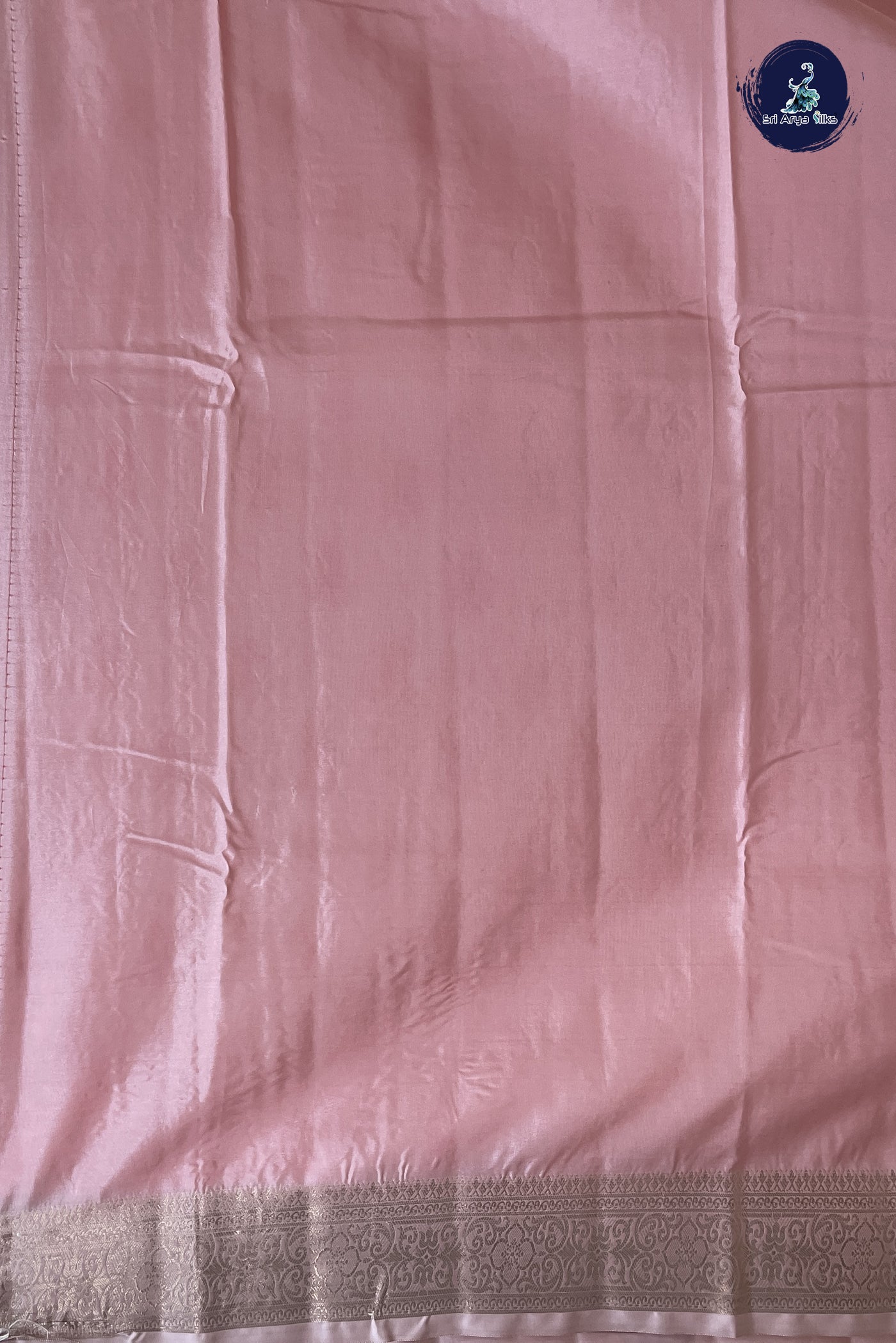 Peach Pink Katan Silk With Embroidery Pattern