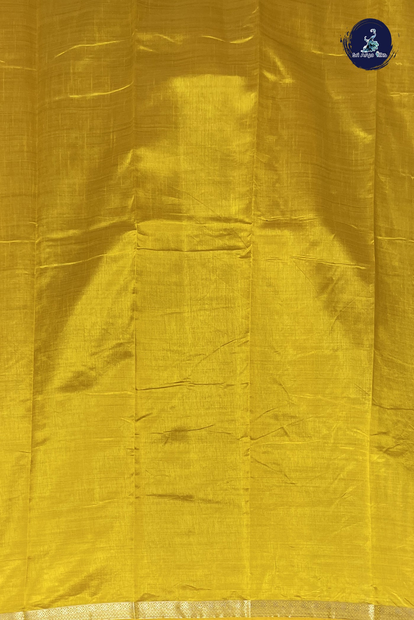 Yellow Semi Tussar Saree With Plain Pattern