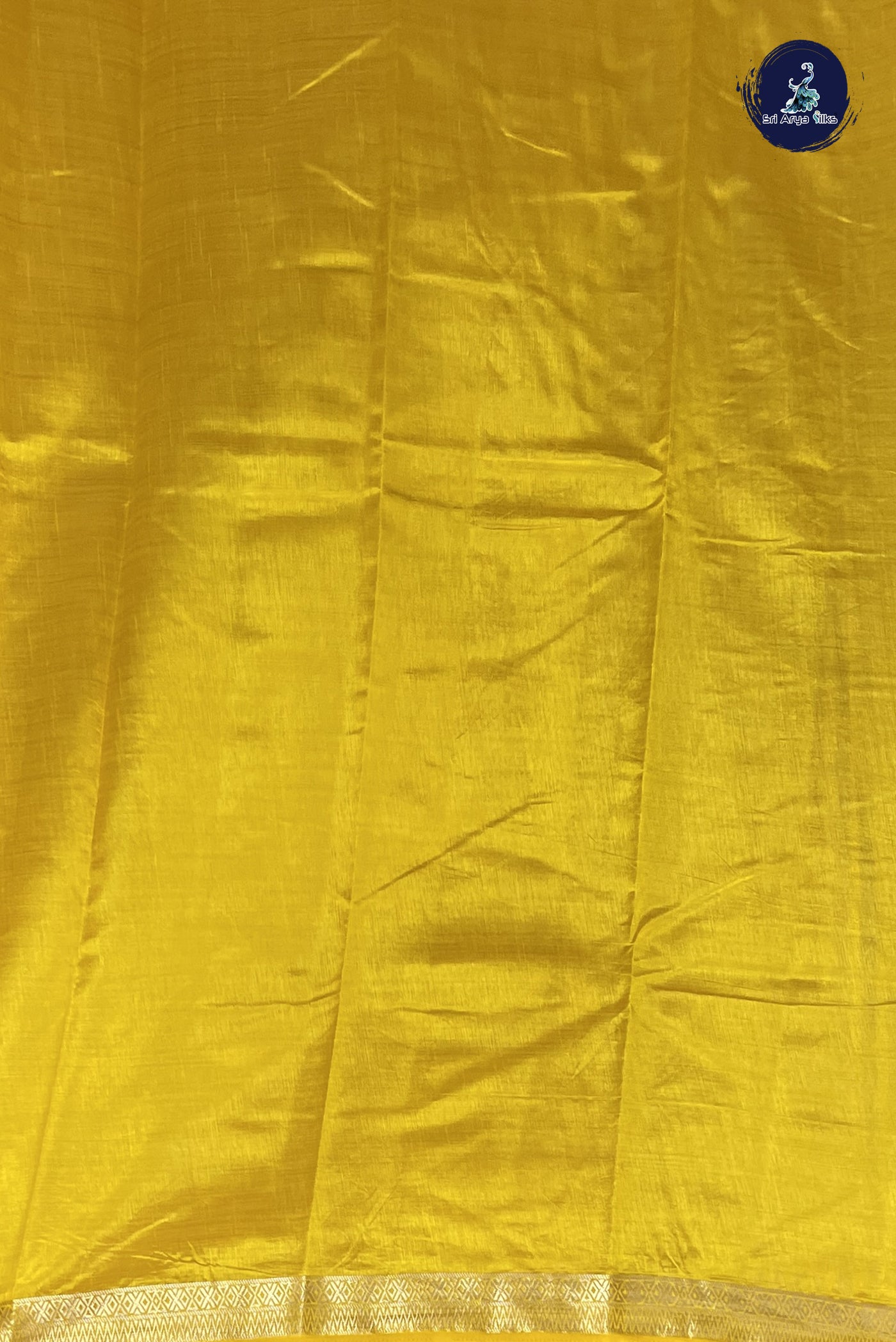 Yellow Semi Tussar Saree With Plain Pattern