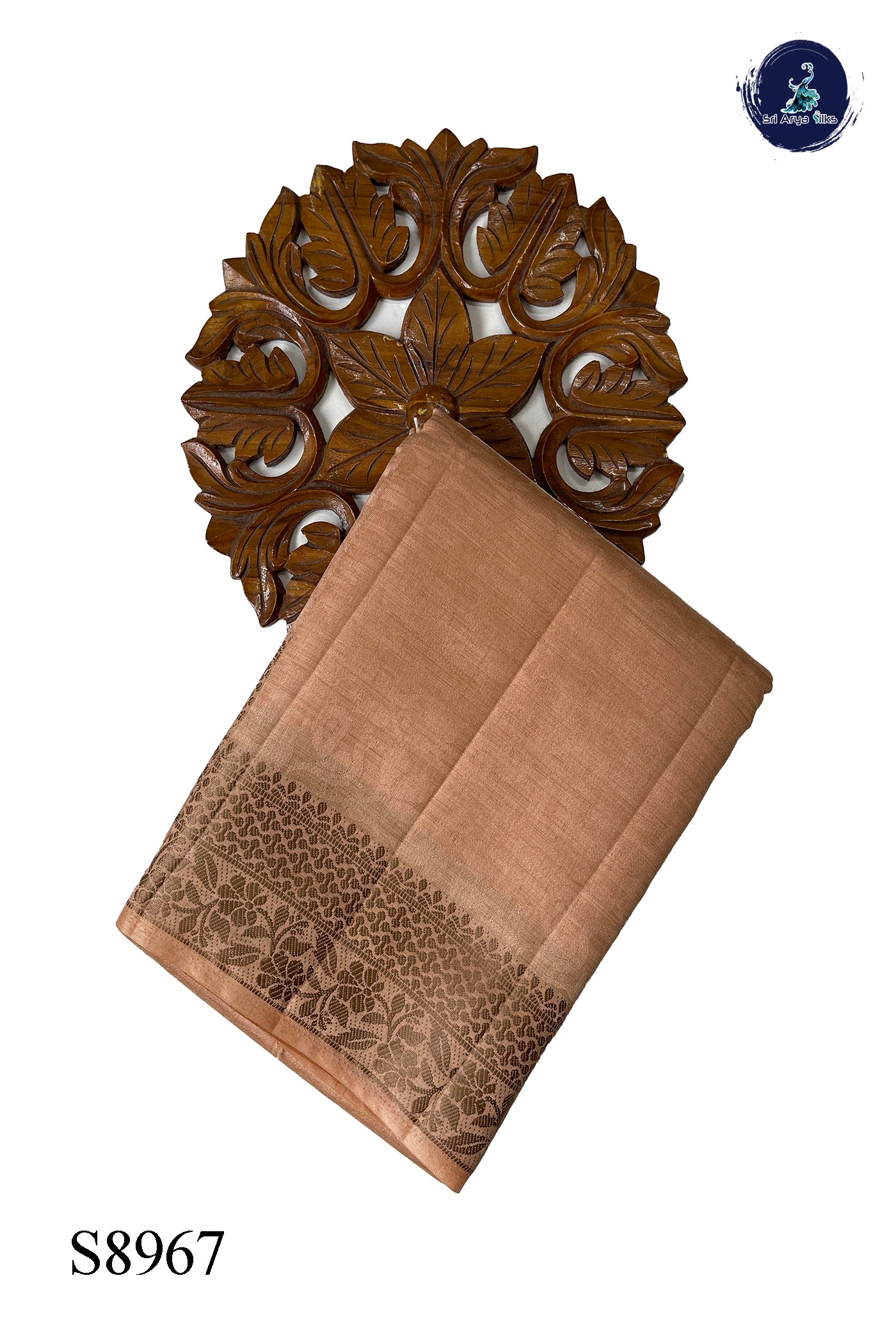 Cream Semi Tussar Saree With Embossed Pattern