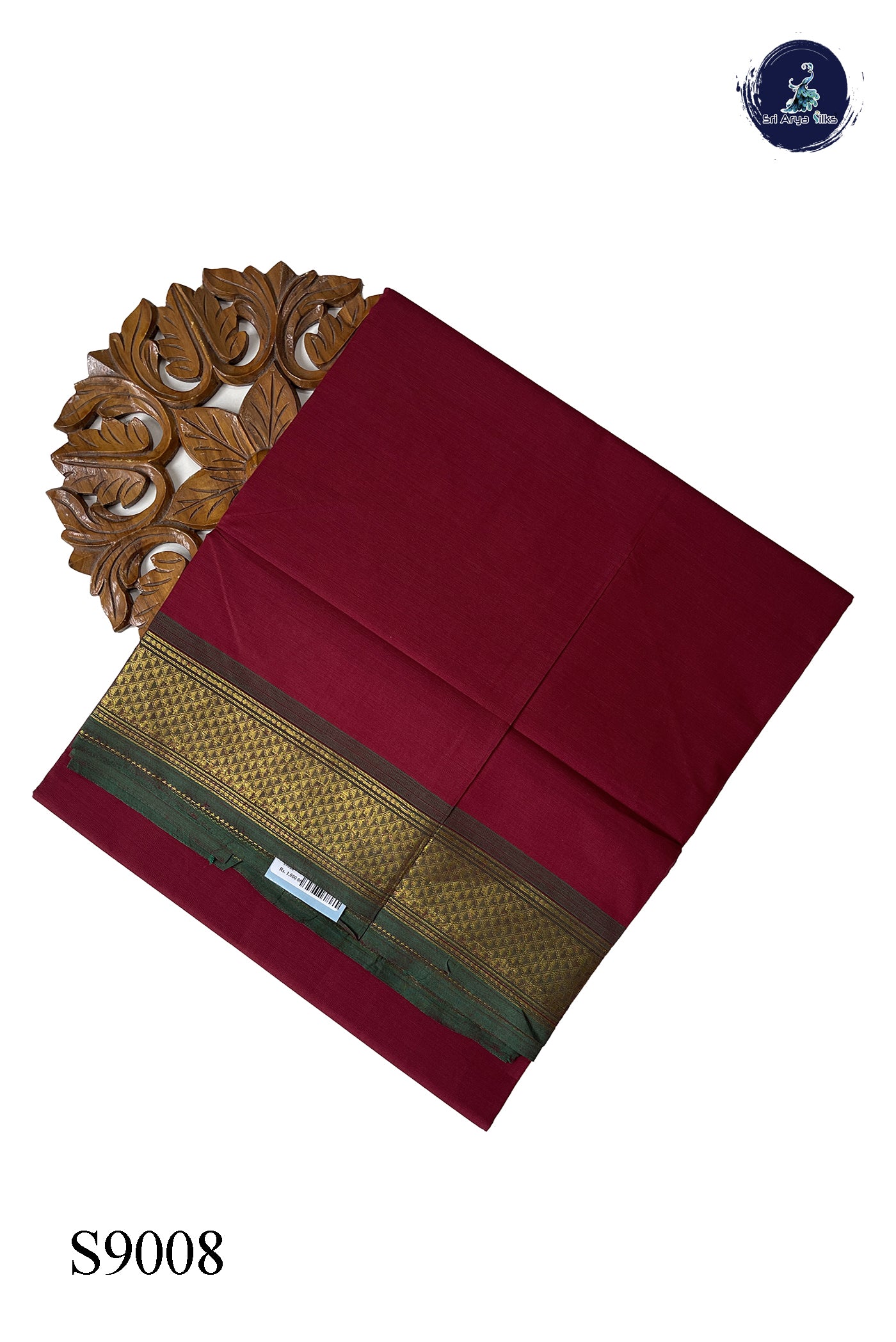 Arakku Chettinad Cotton Saree With Plain Pattern