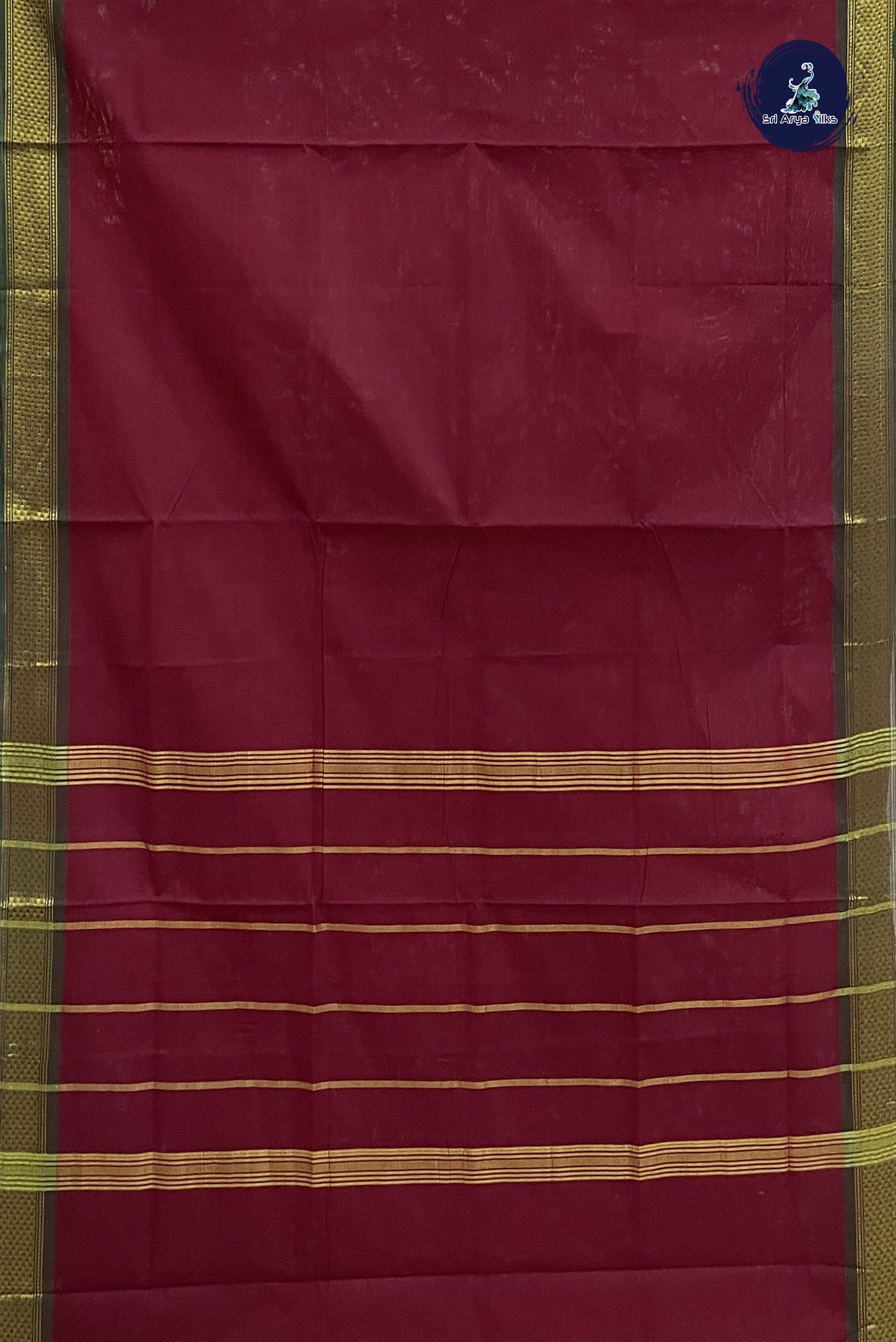 Arakku Chettinad Cotton Saree With Plain Pattern